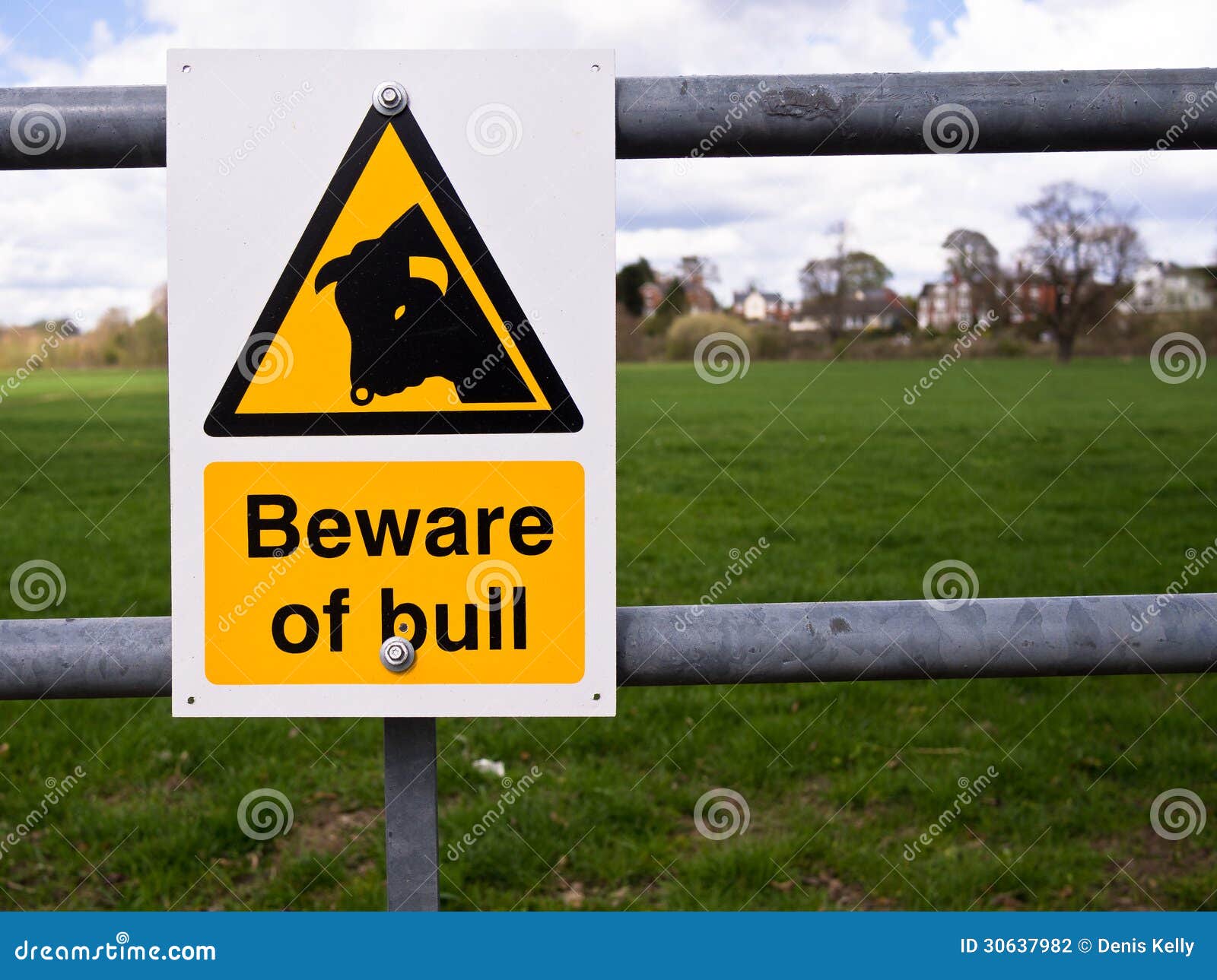 Farming Farm Hazard Danger Caution Sign Safety Bull in field Health
