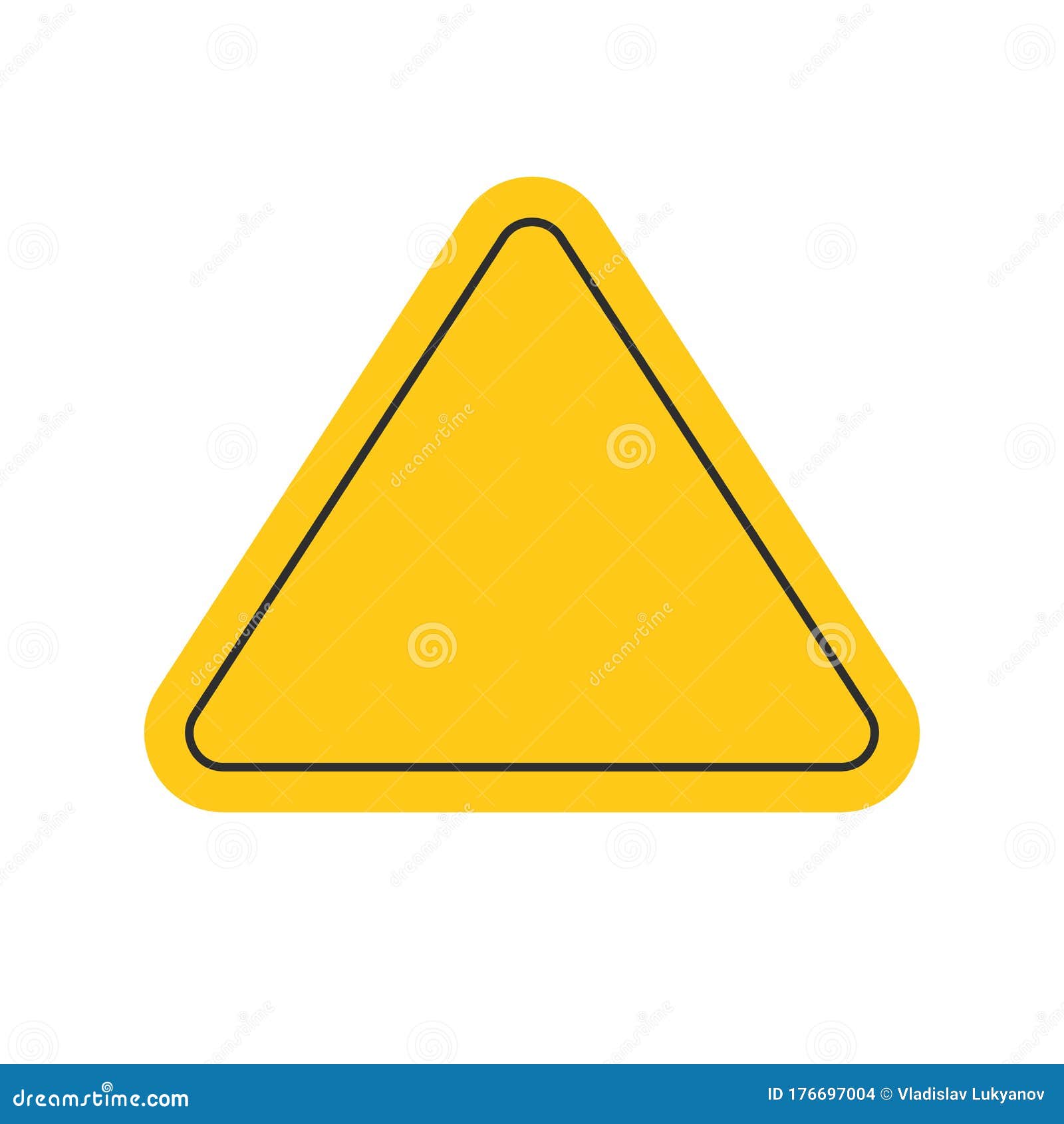 Danger or Caution Risk Triangle Road Sign Yellow Color or Warning