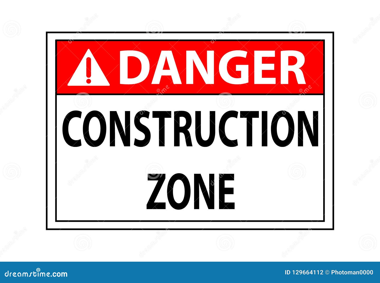 Danger Construction Zone Attention Stock Illustration - Illustration of ...