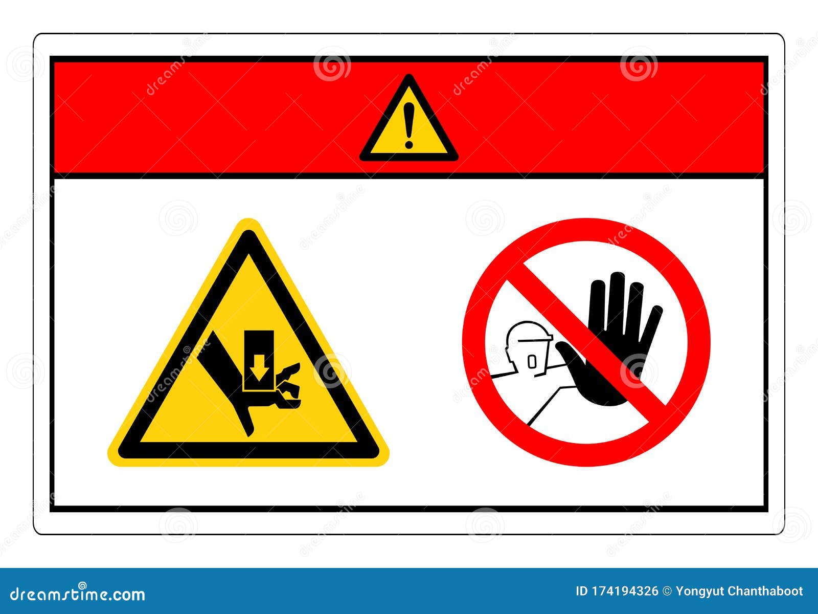 danger crush hazard  sign,  , isolate on white background label. eps10