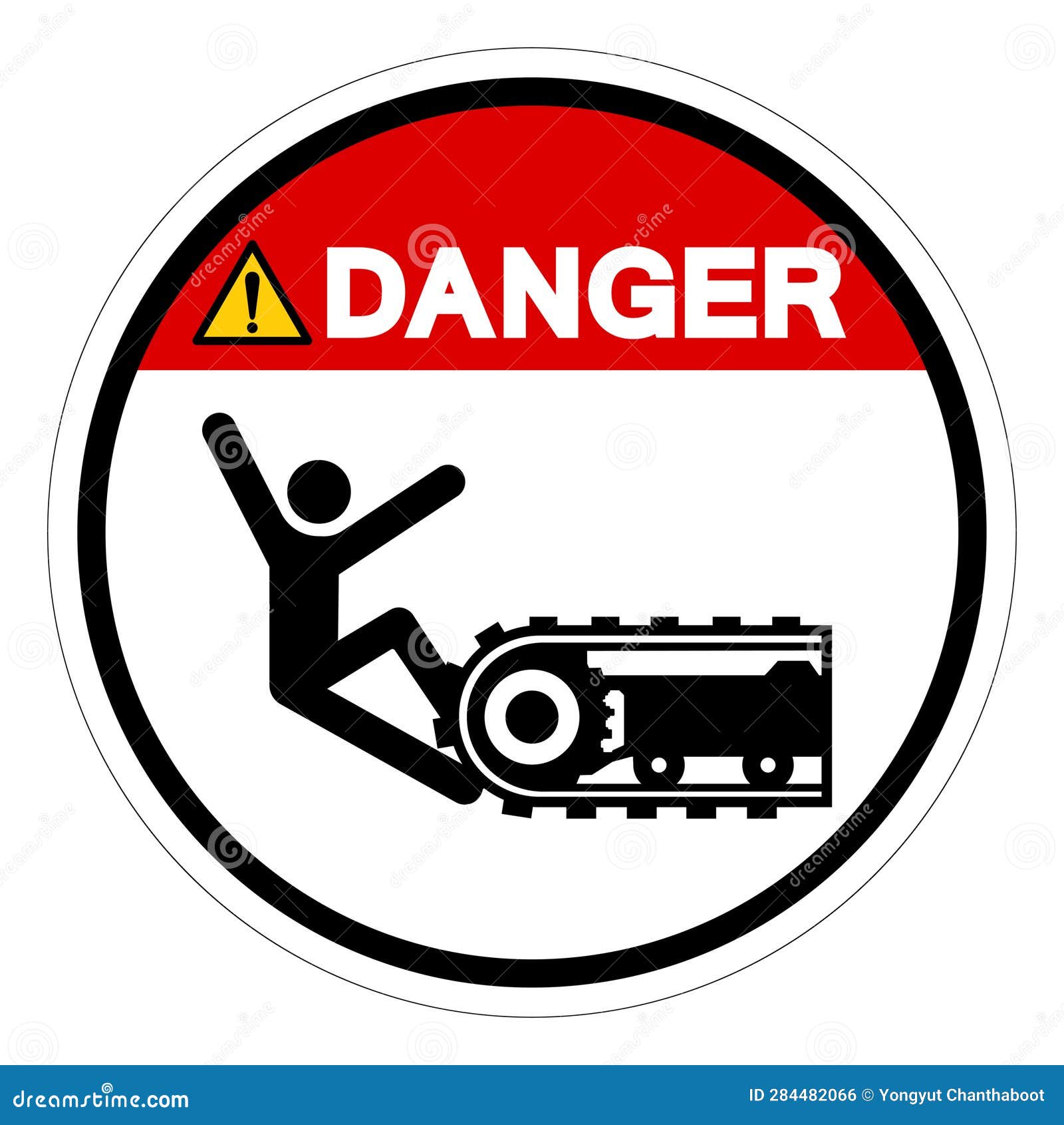 Danger Crush Hazard Symbol Sign, Vector Illustration, Isolate on White