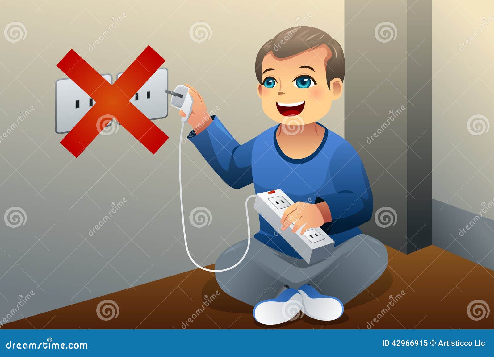 Danger De Jouer Avec Un Débouché électrique Illustration de Vecteur Illustration du dangereux