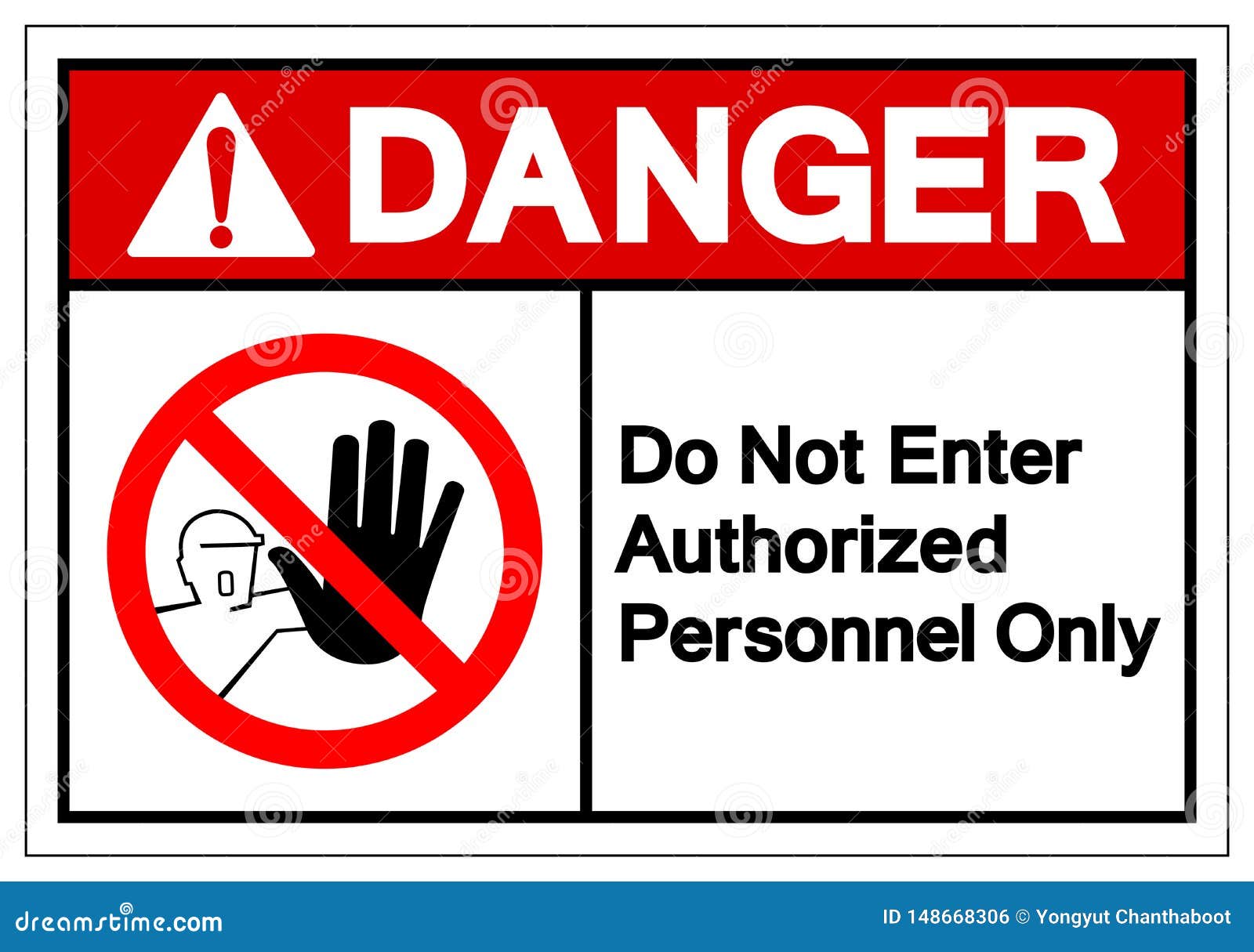 Danger Do Not Enter Authorized Personnel Only Symbol Sign Vector Illustration Isolate On White Background Label Eps10 Stock Vector Illustration Of Allowed Admission