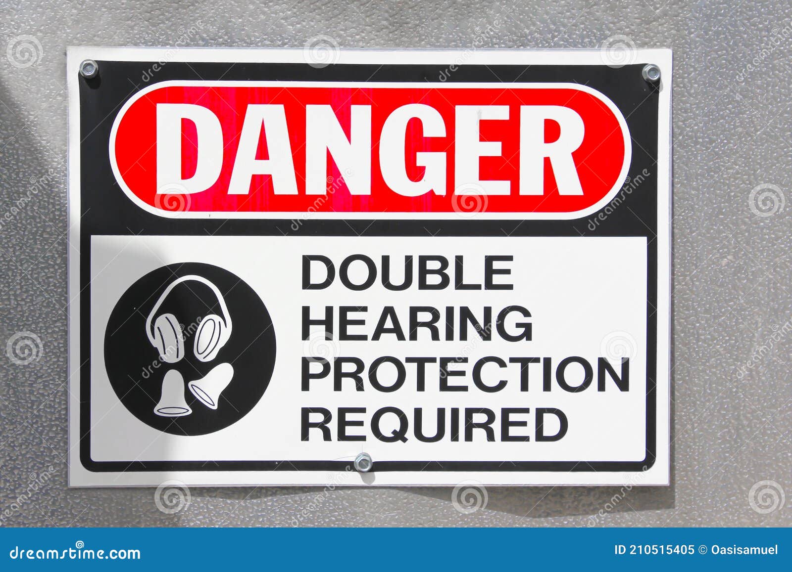 Danger Double Hearing Protection Required Sign Stock Image Image of