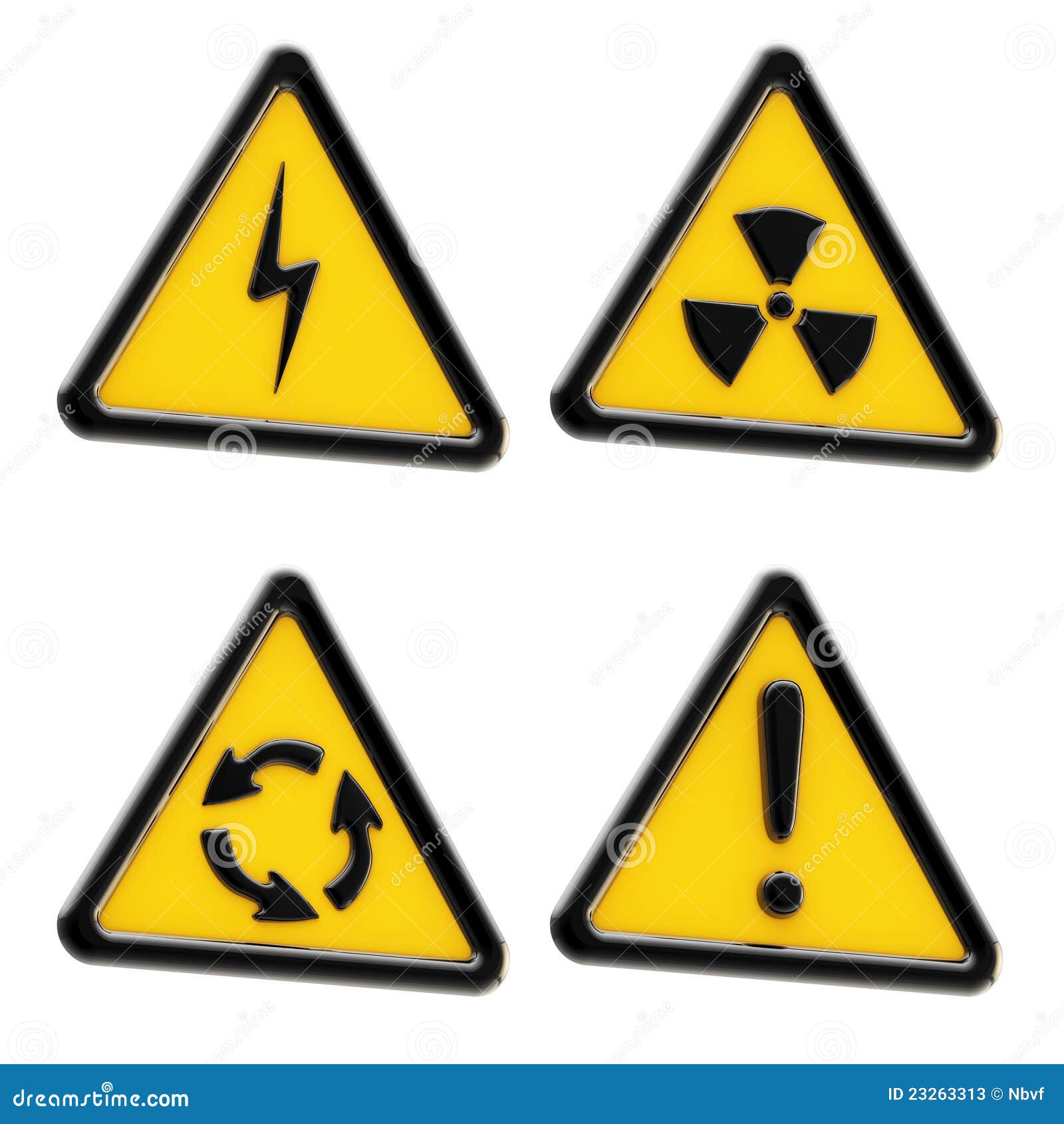 Ensemble De Panneaux D'avertissement De Triangle Icône D