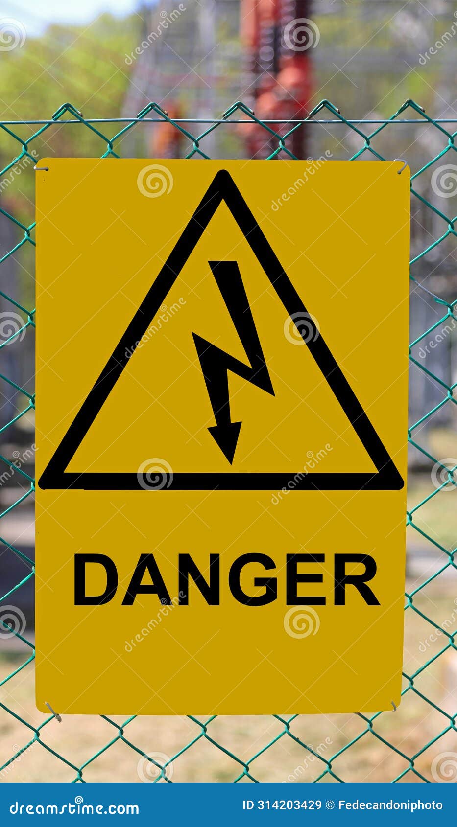 danger high voltage risk of death sign  with lightning bolt in triangle