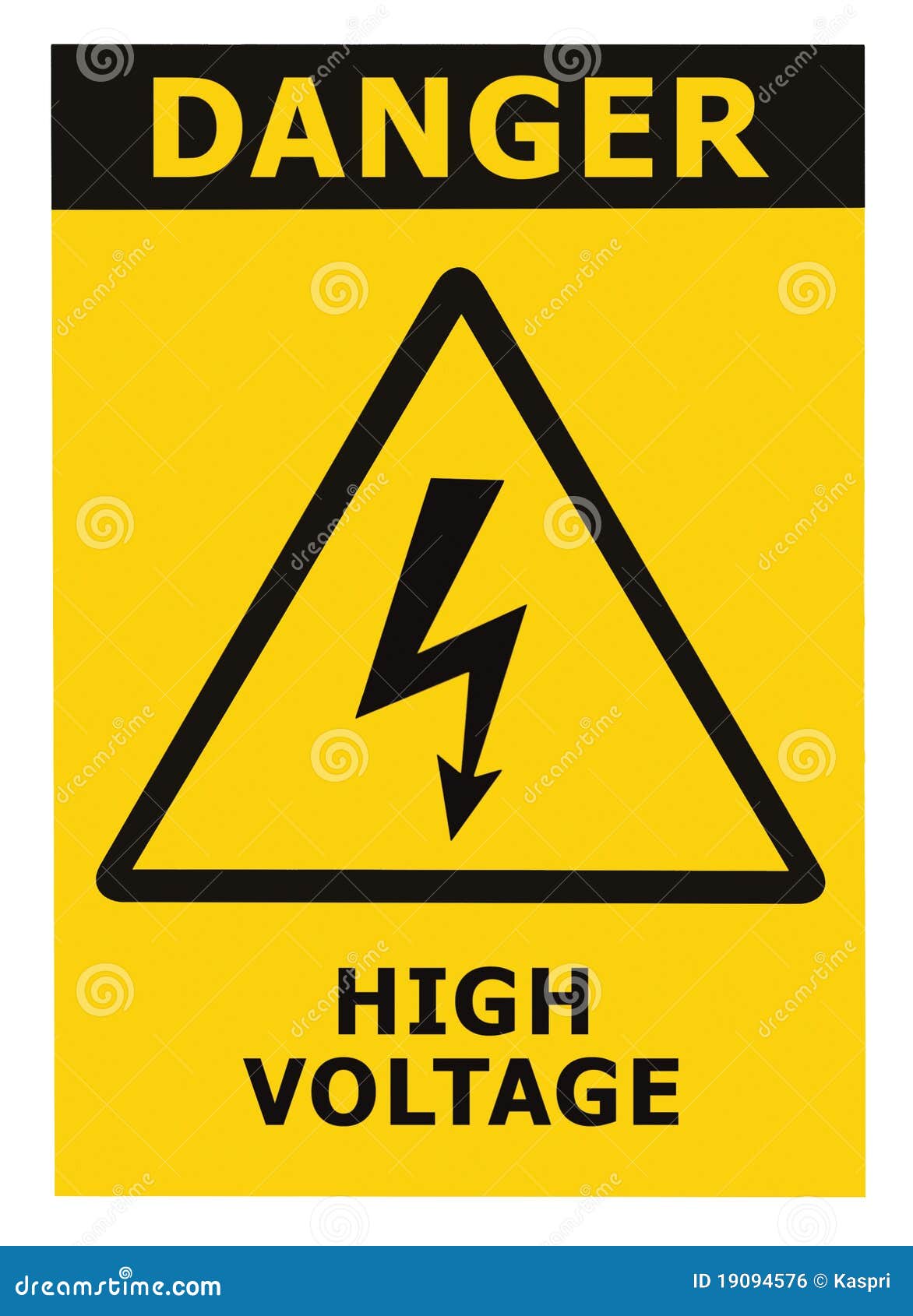 danger high voltage sign with text 