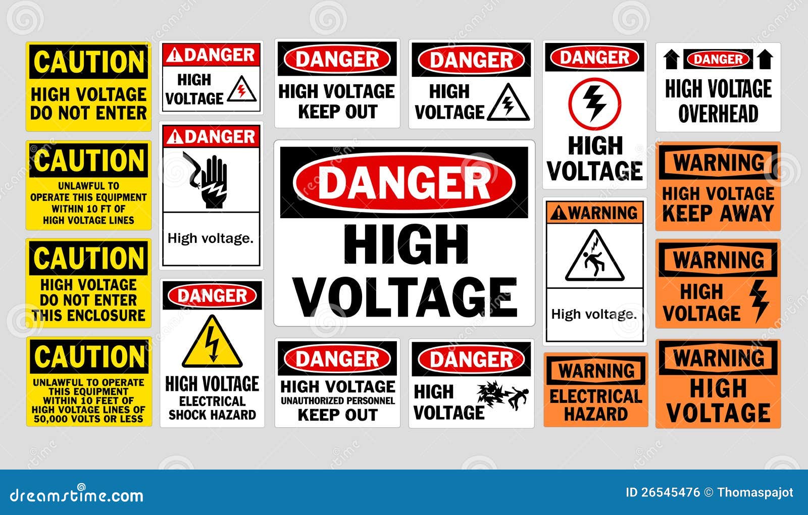 danger high voltage signs