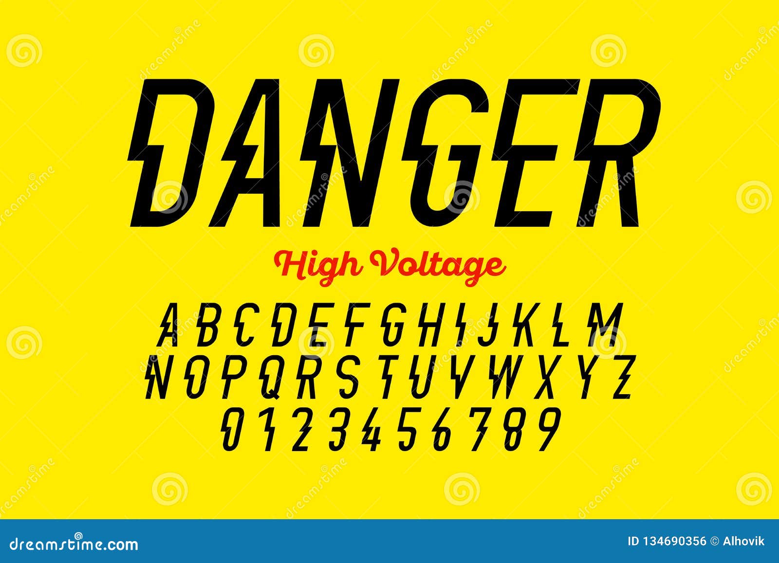 danger! hight voltage style modern font