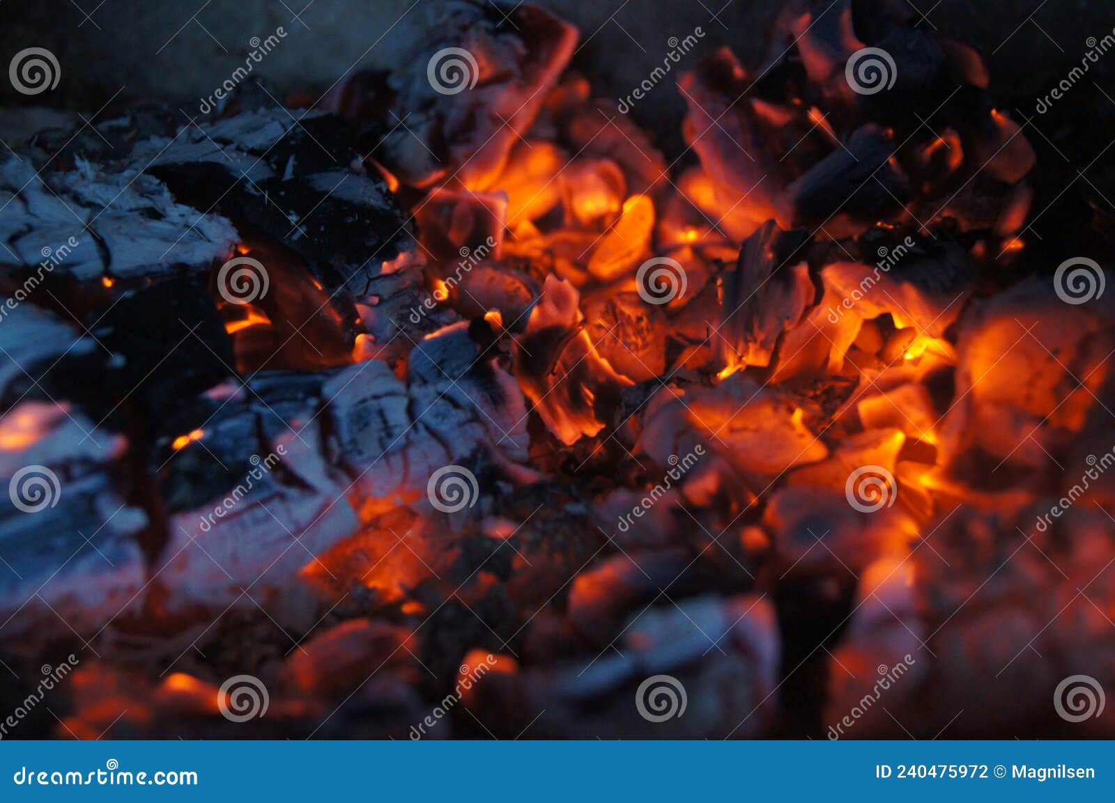 Danger! Hot Glowing Embers! Keep Your Hands Off! Stock Photo Image of