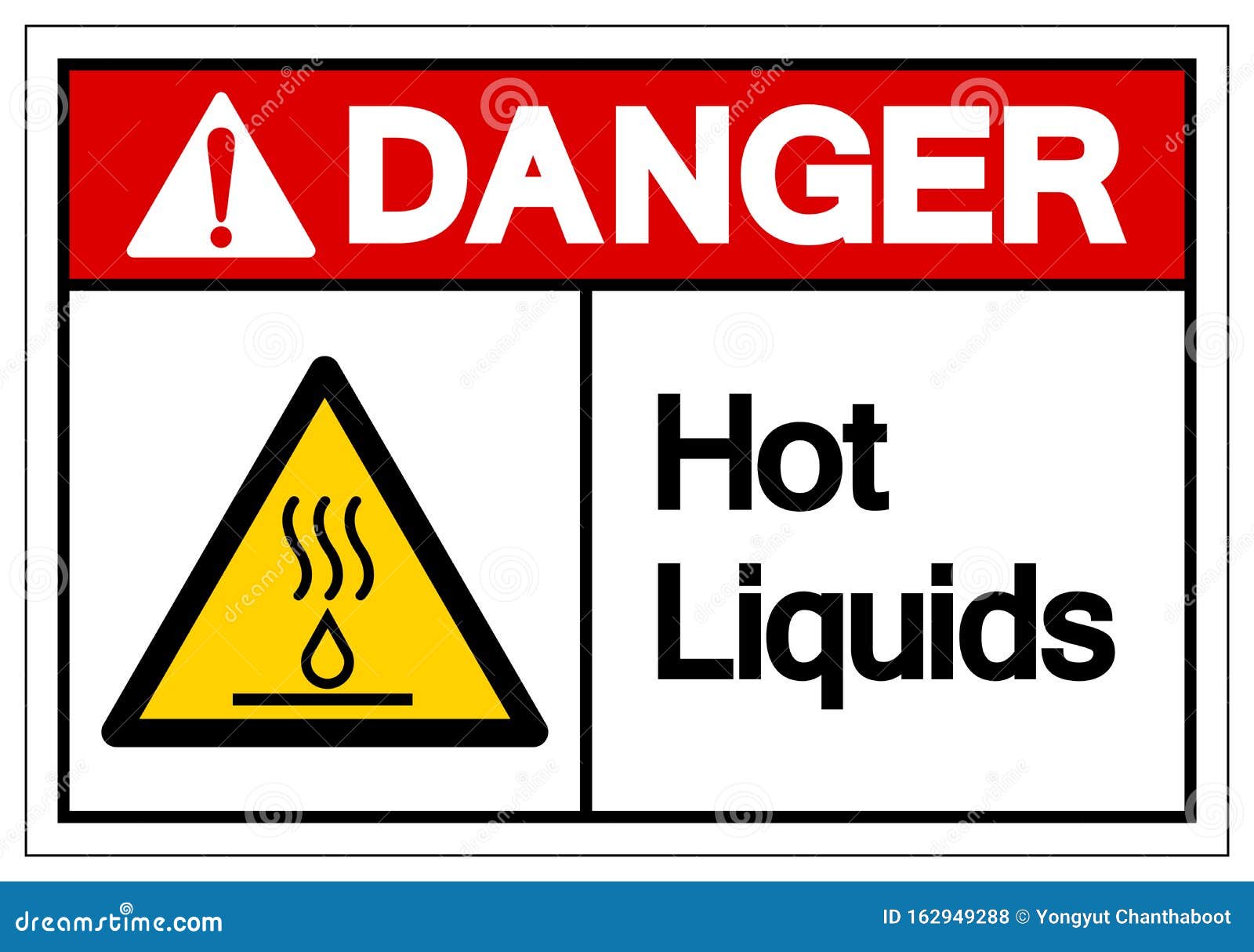 Danger Hot Liquids Symbol Sign, Vector Illustration, Isolate on White