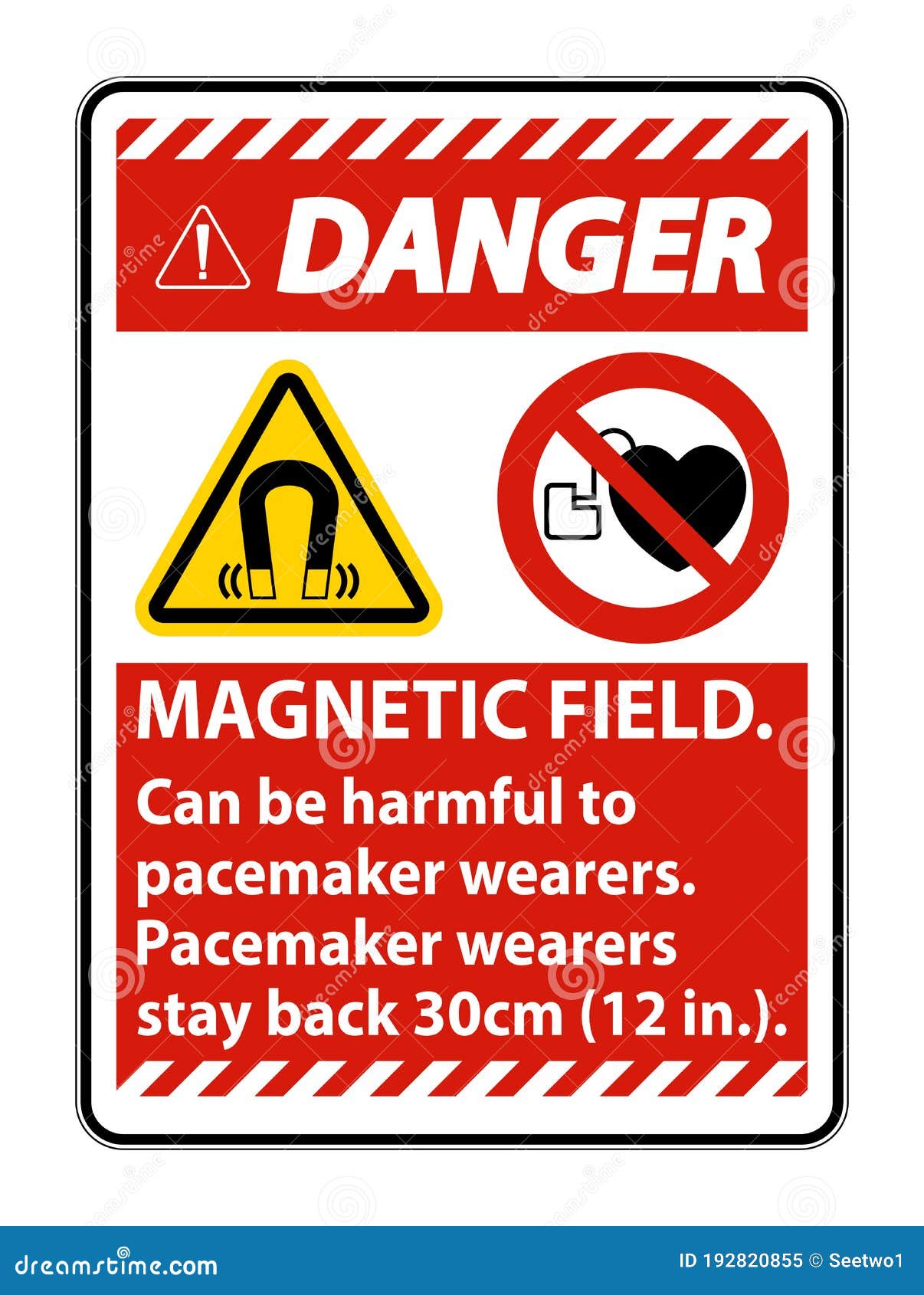 Danger Field Can Be Harmful To Pacemaker Wearers.pacemaker Wearers Stock Vector