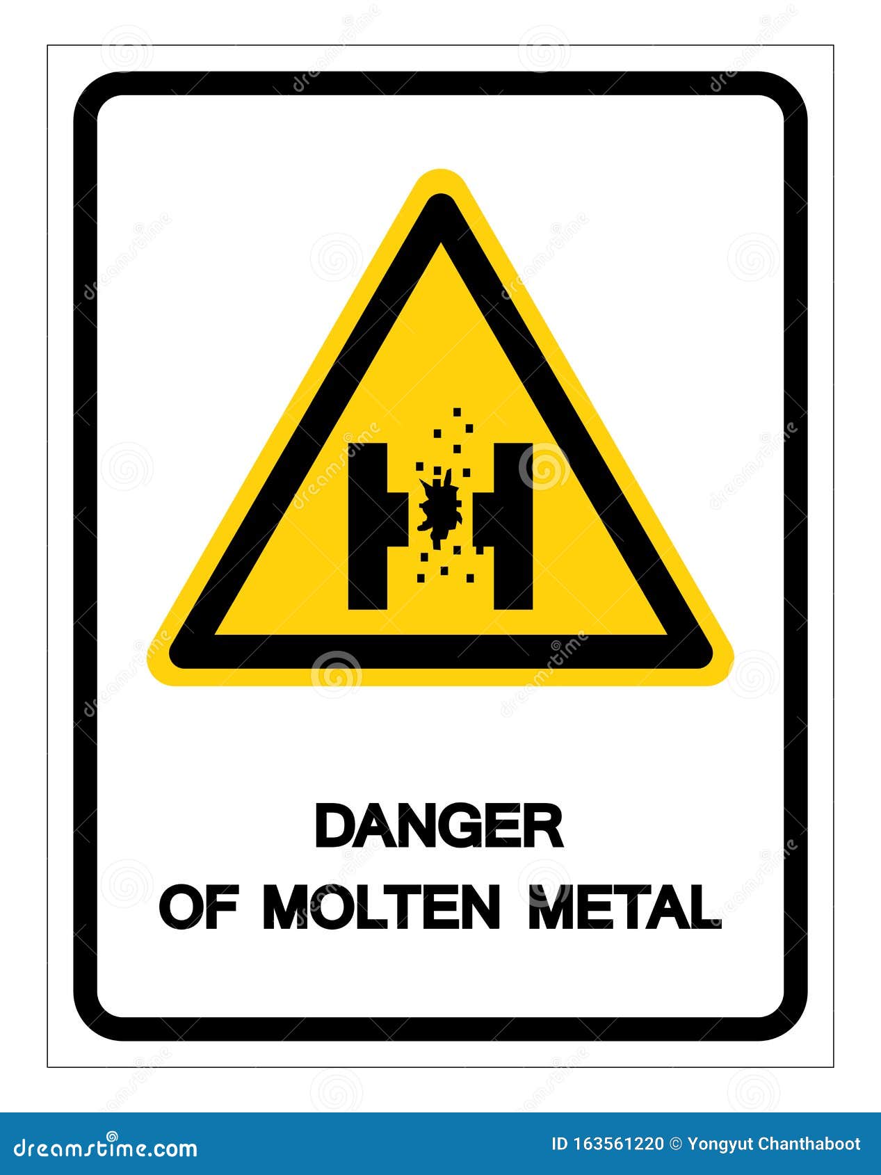 Danger of Molten Metal Symbol Sign, Vector Illustration, Isolate on