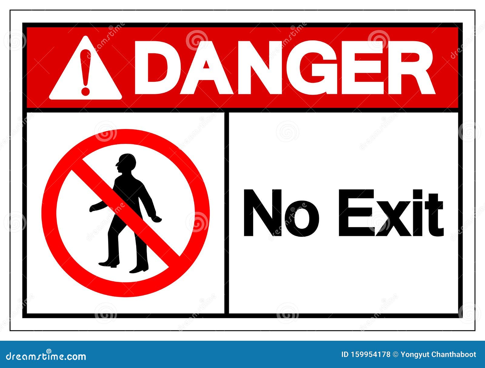 METAL SIGN E1 RED WHITE No Exit 
