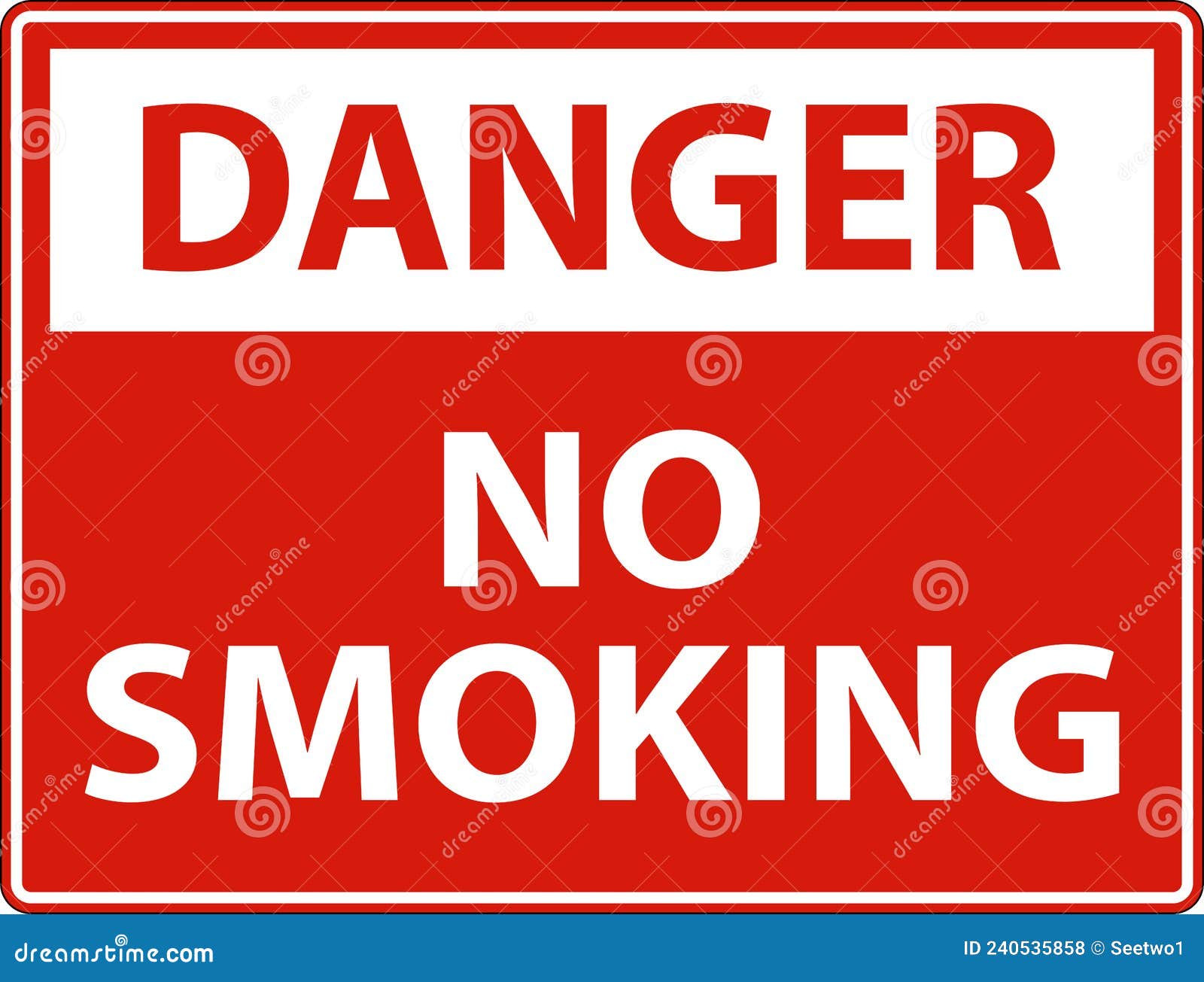 Danger No Smoking Symbol Sign on White Background Stock Vector