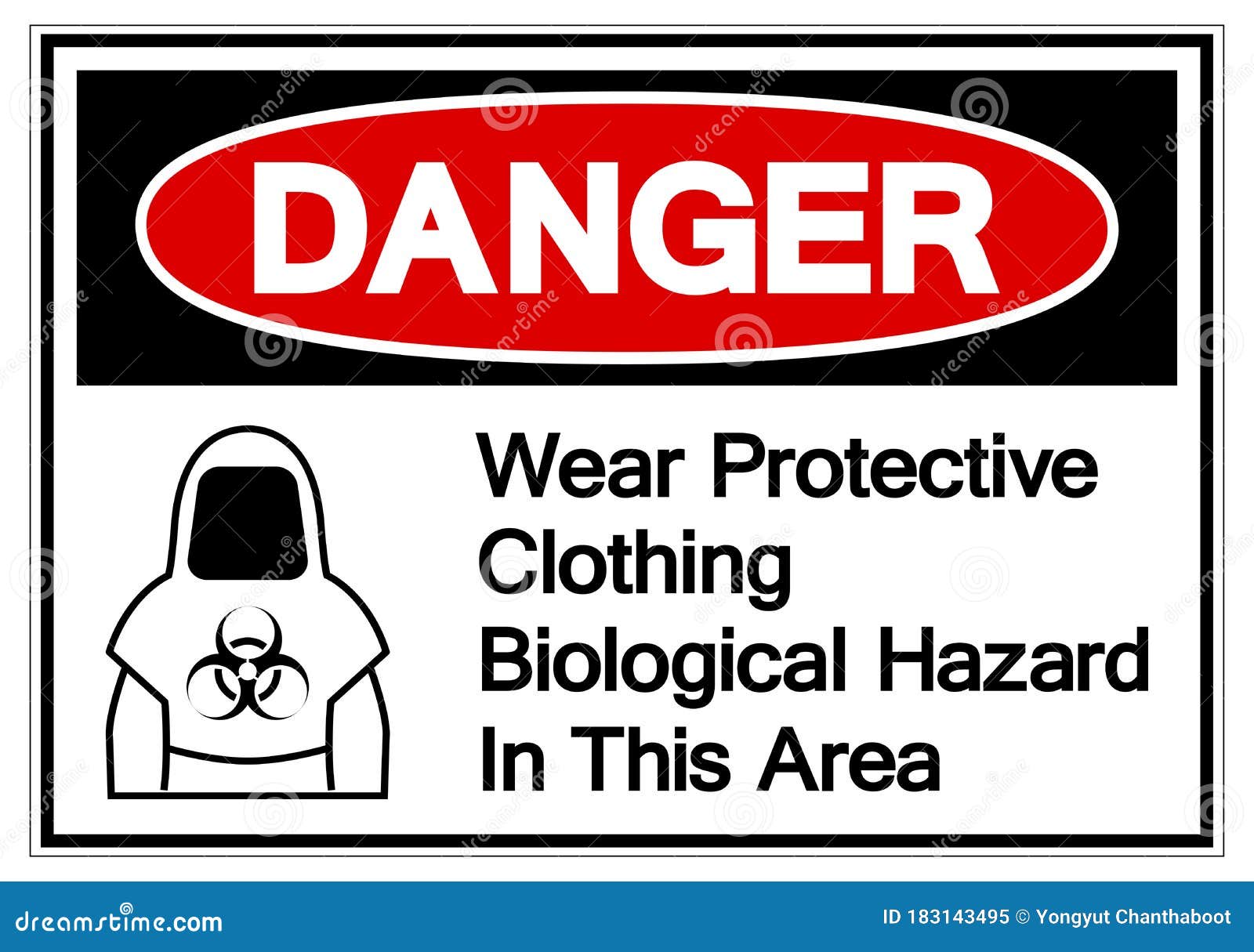 Danger Protective Clothing Biological Hazard Symbol, Vector