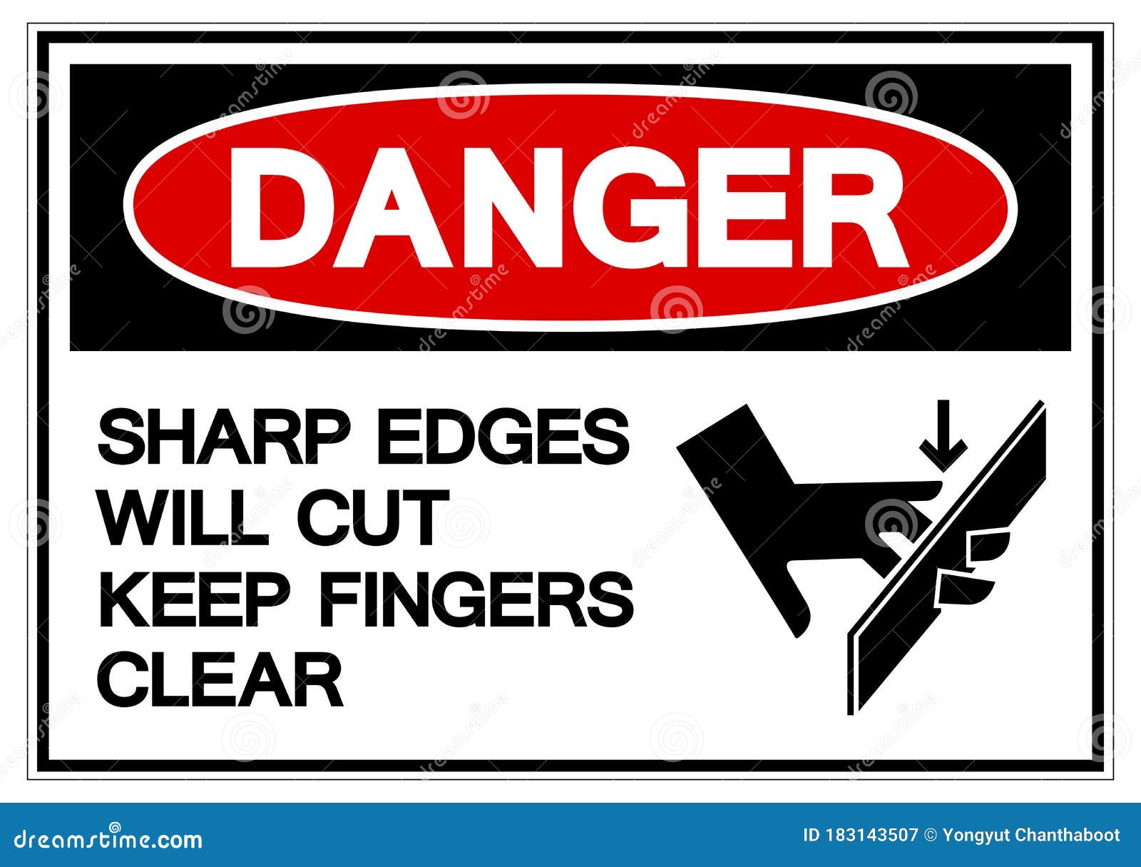 danger sign cut fingers