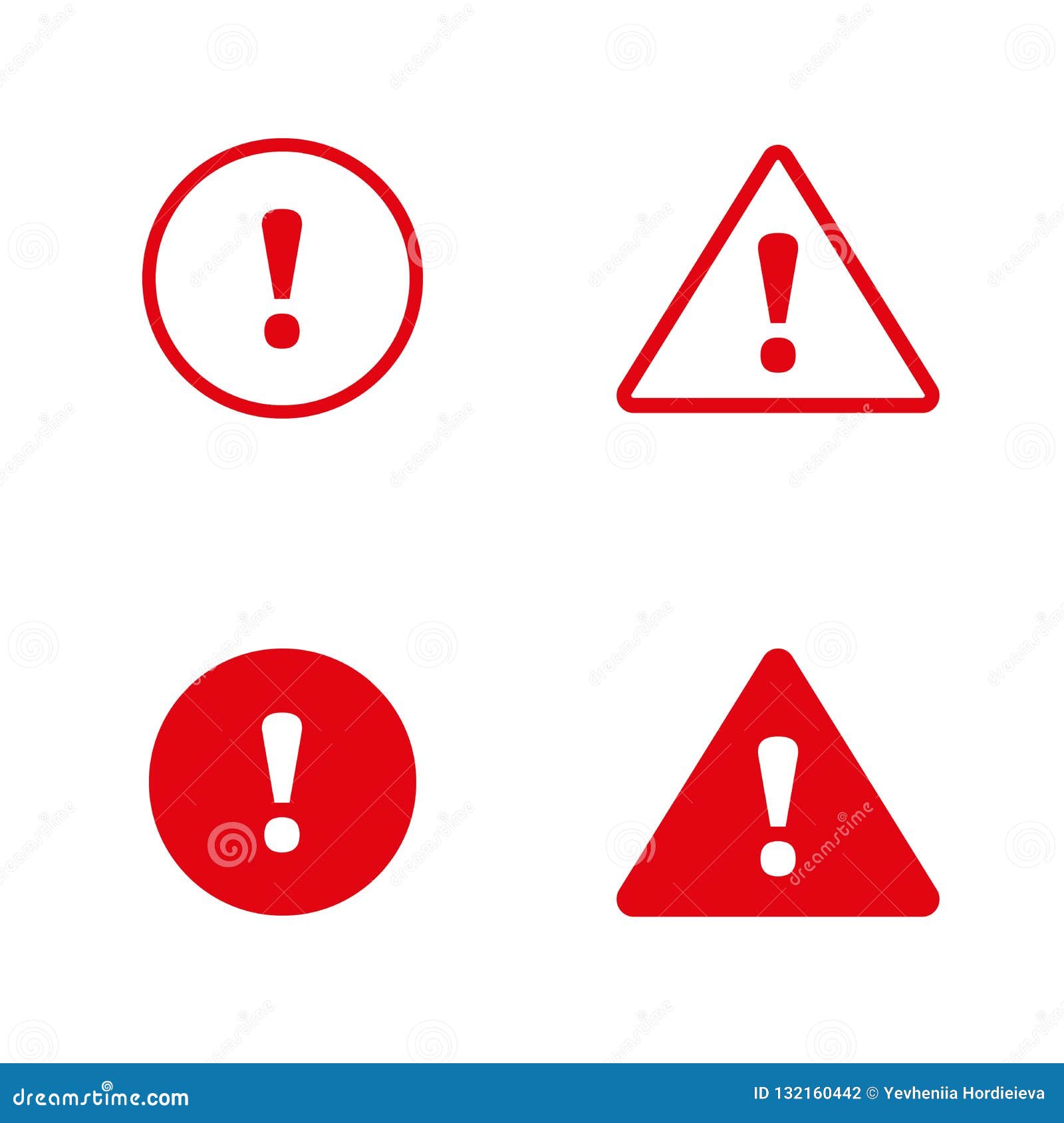 danger sign flat . caution error icon. set of filled and outline icons for web and prints