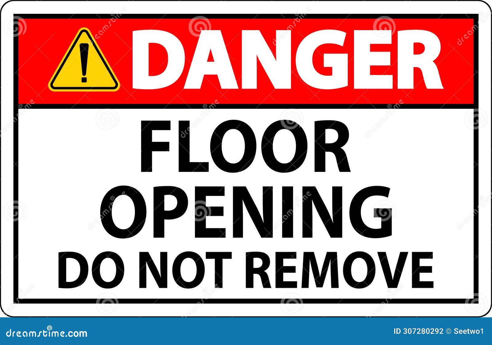 danger sign, floor opening do not remove