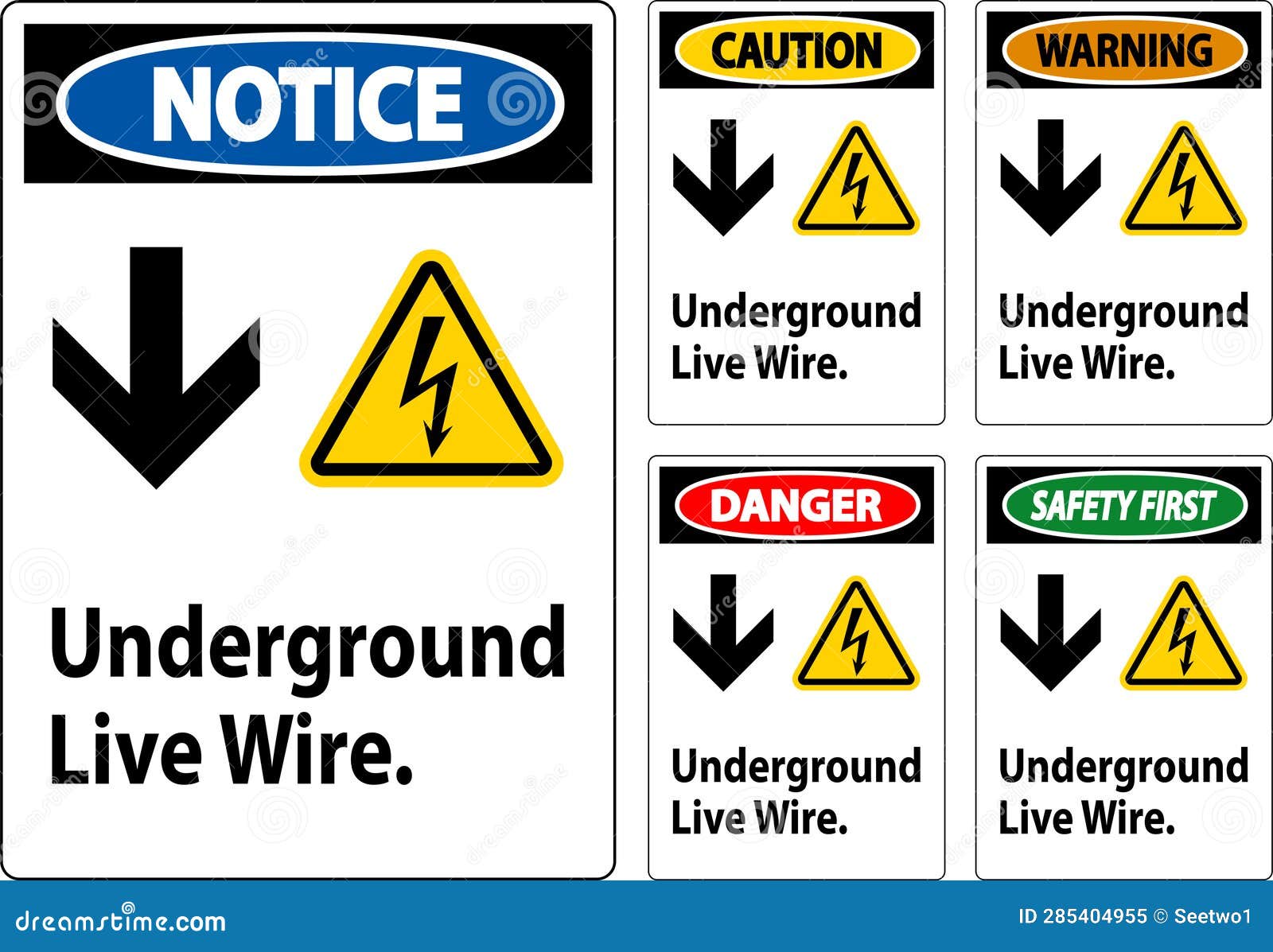 Danger Sign, Underground Live Wire Stock Vector Illustration of