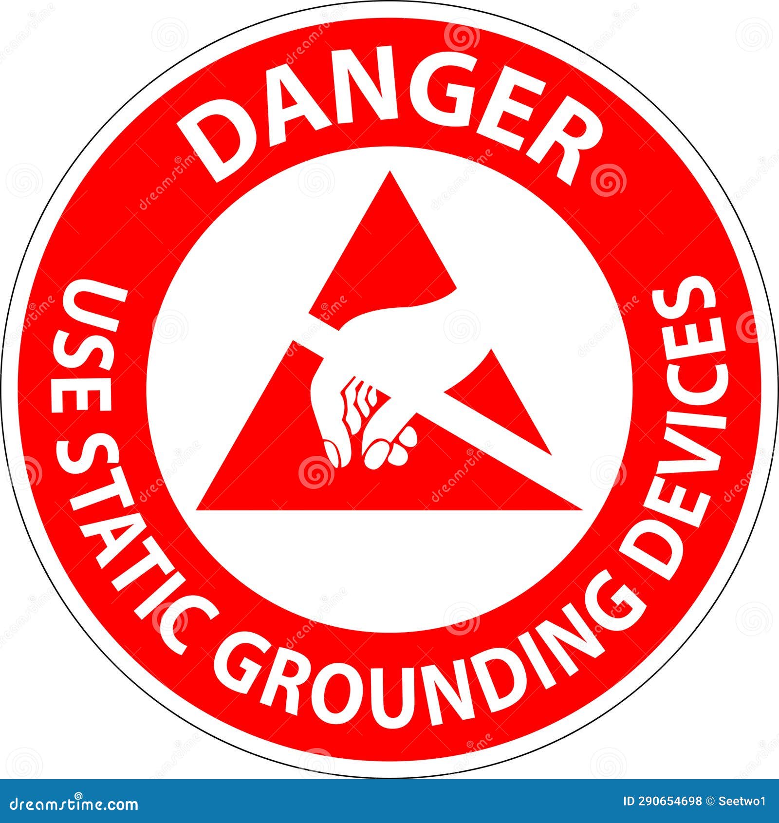Danger Sign Use Static Grounding Devices Stock Vector Illustration of
