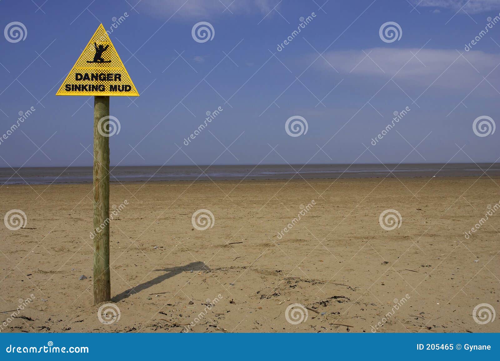Danger Sinking Mud Sign Sand Point Beach England Uk Stock