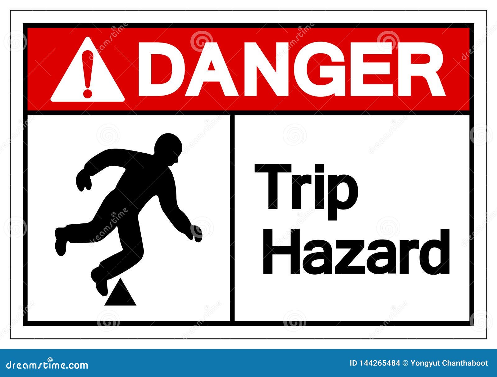 Danger Trip Hazard Symbol Sign, Vector Illustration, Isolate on White