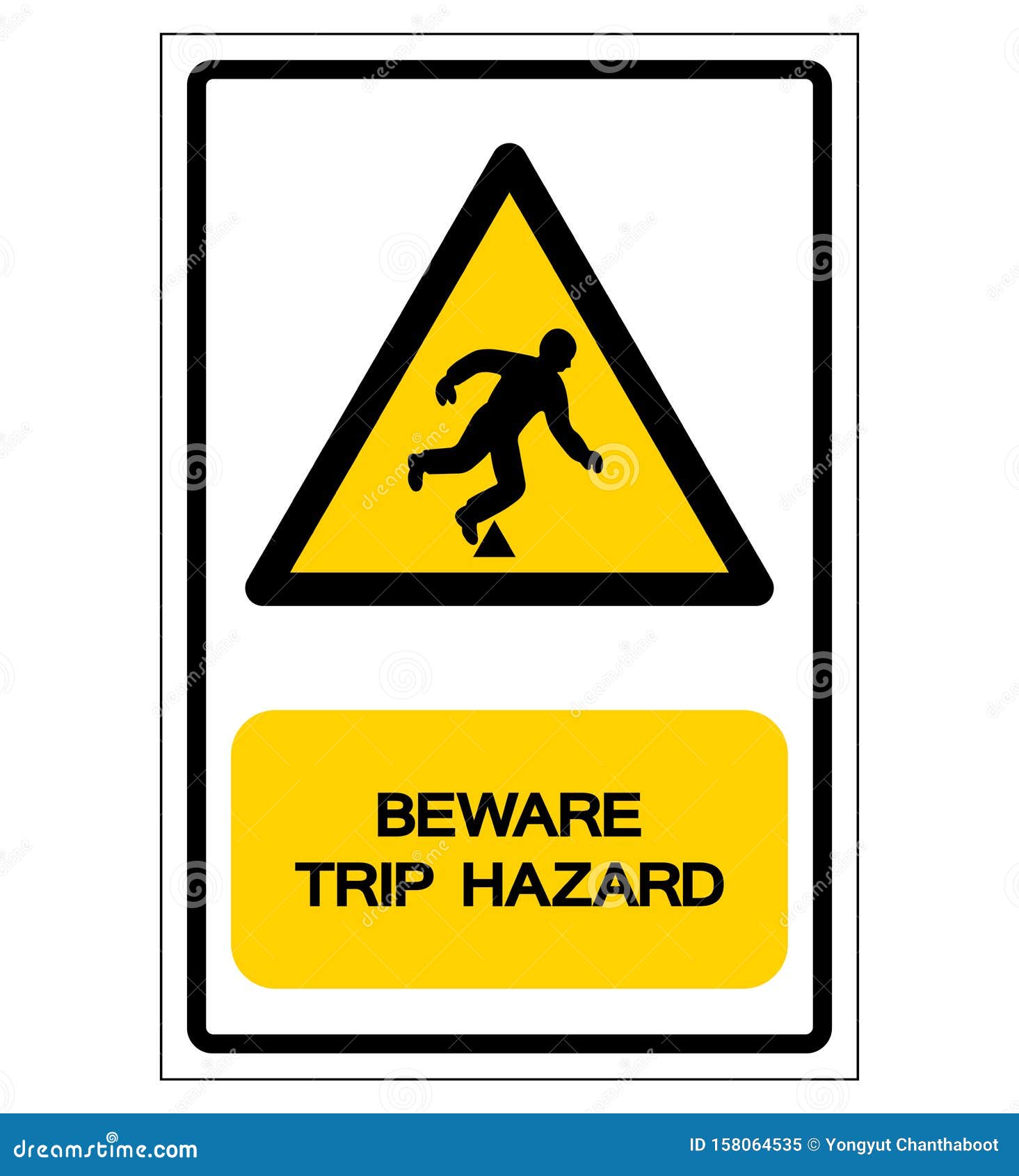 Danger Trip Hazard Symbol Sign,Vector Illustration, Isolate on White