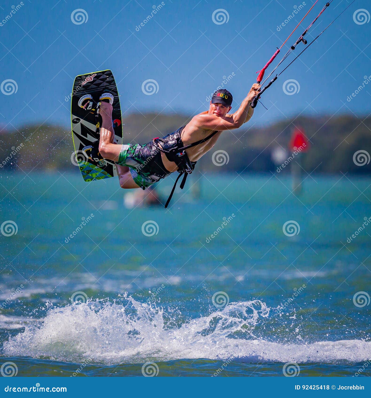 Dangerous and Dramatic Sport, Kite Boarding Editorial Stock Photo