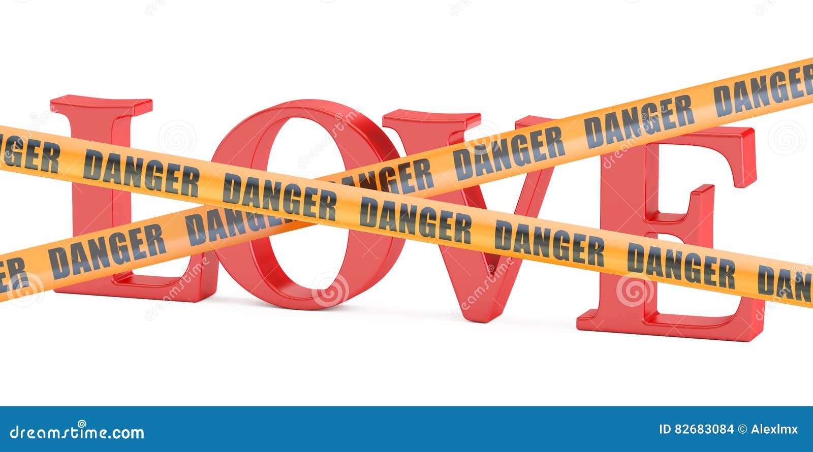 Dangerous Love Concept, 3D Rendering Stock Illustration Illustration