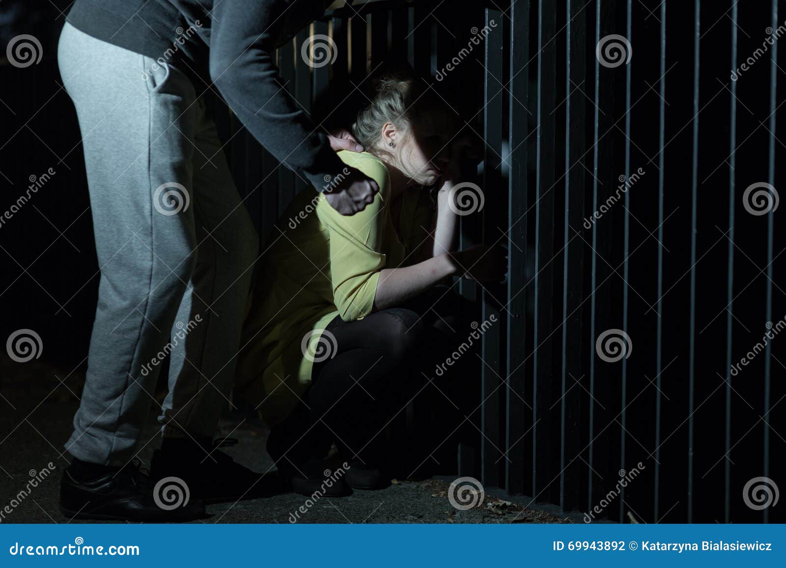 Dangerous scene at night stock photo. Image of male, woman 69943892