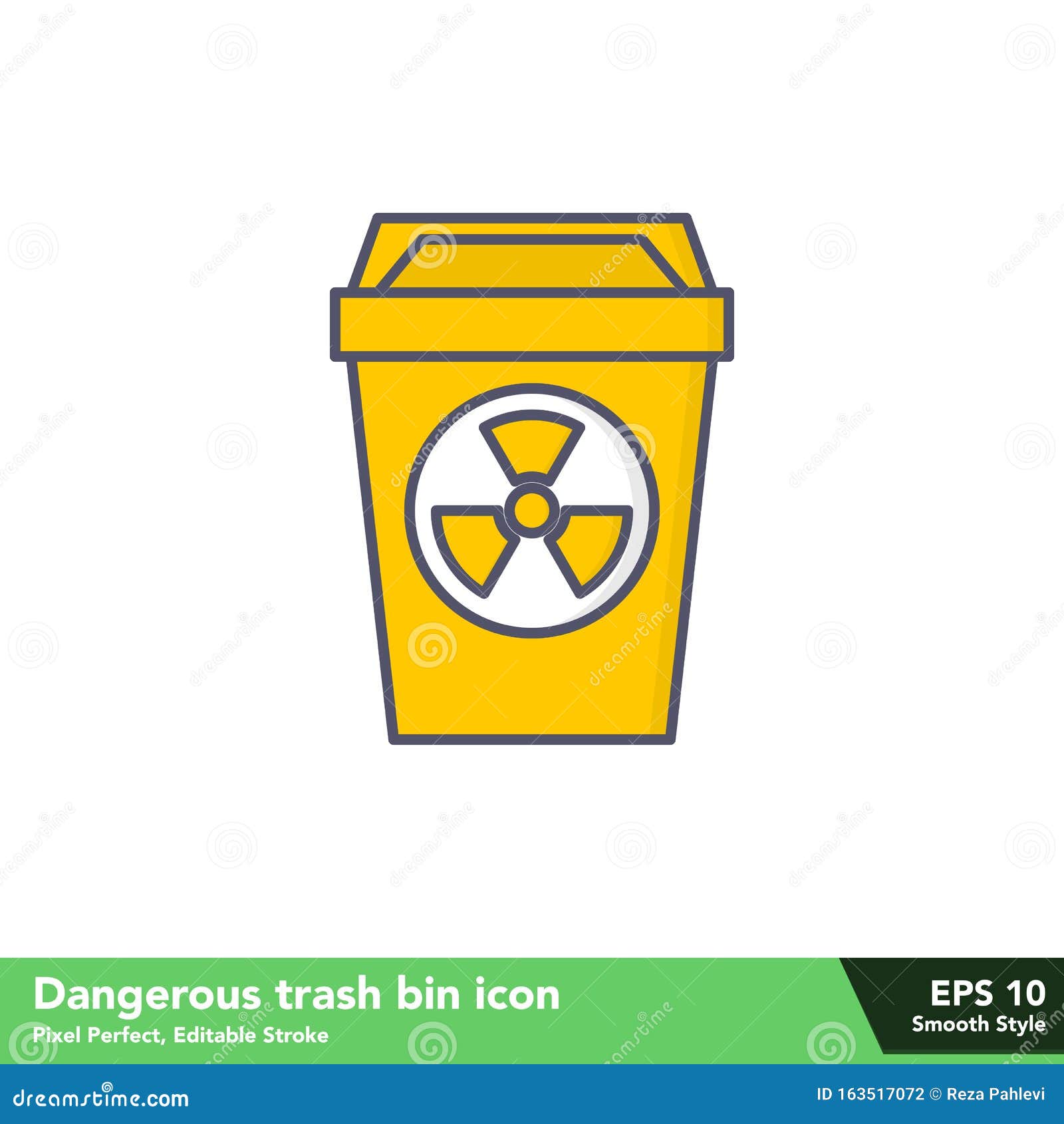 Dangerous Trash Bin Icon In Smooth Style With Pixel Perfect And Stroke Eps 10 Stock Illustration Illustration Of Dustbin Garbage