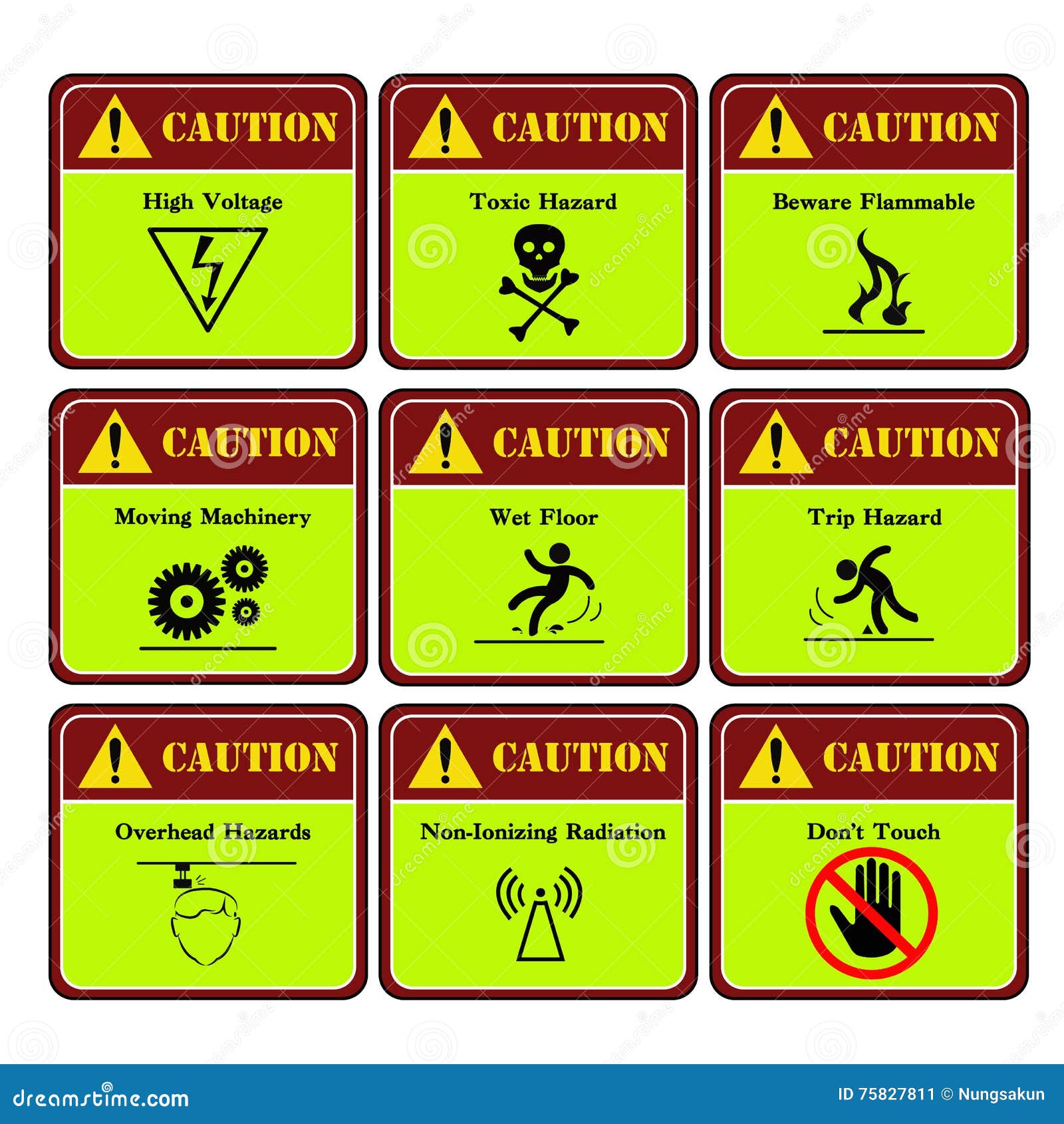 Dangerous and Warning Label in the Industry Stock Vector - Illustration ...