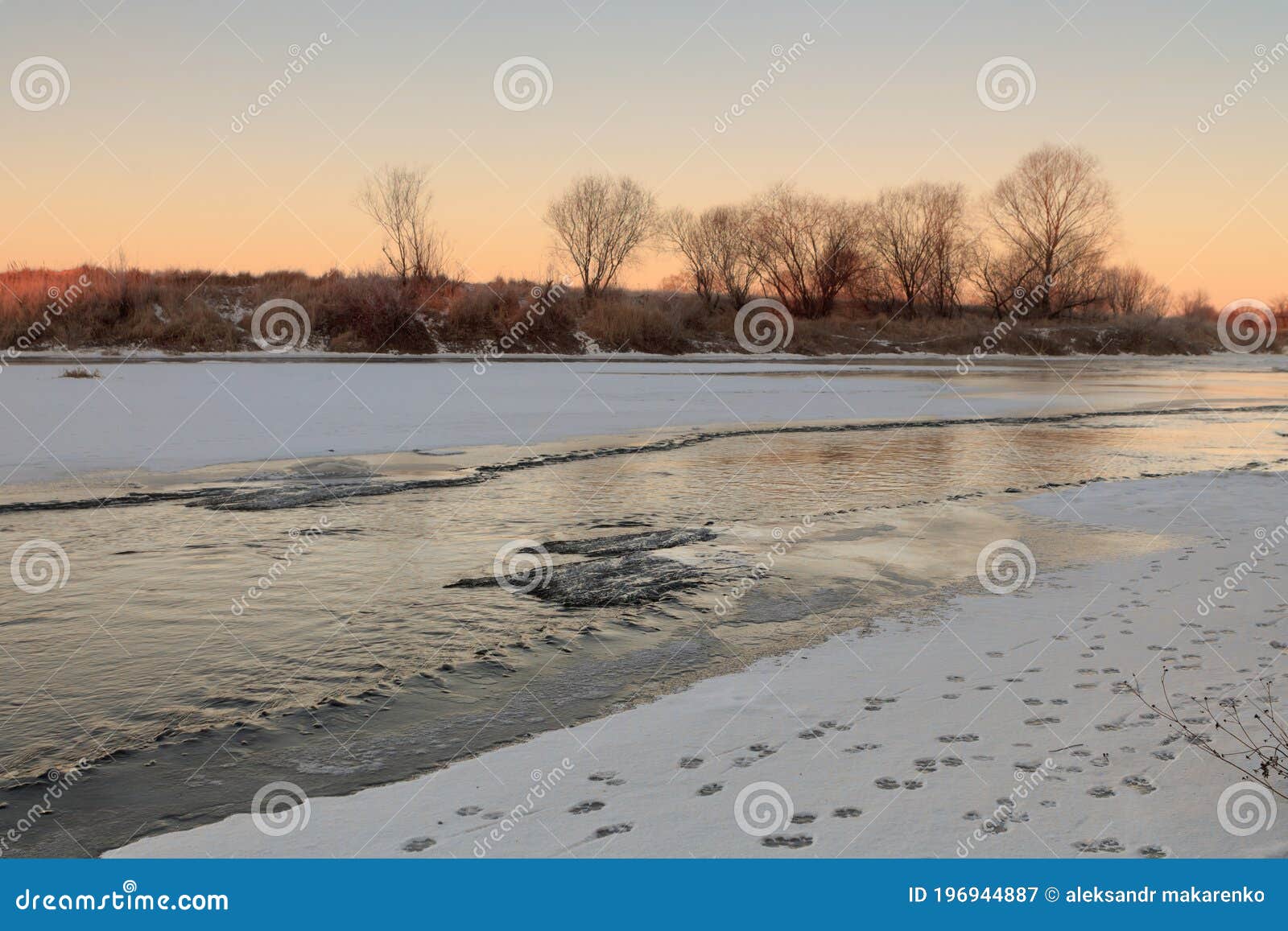 Dangerous Winter River Ravines Off the Coast Stock Image Image of