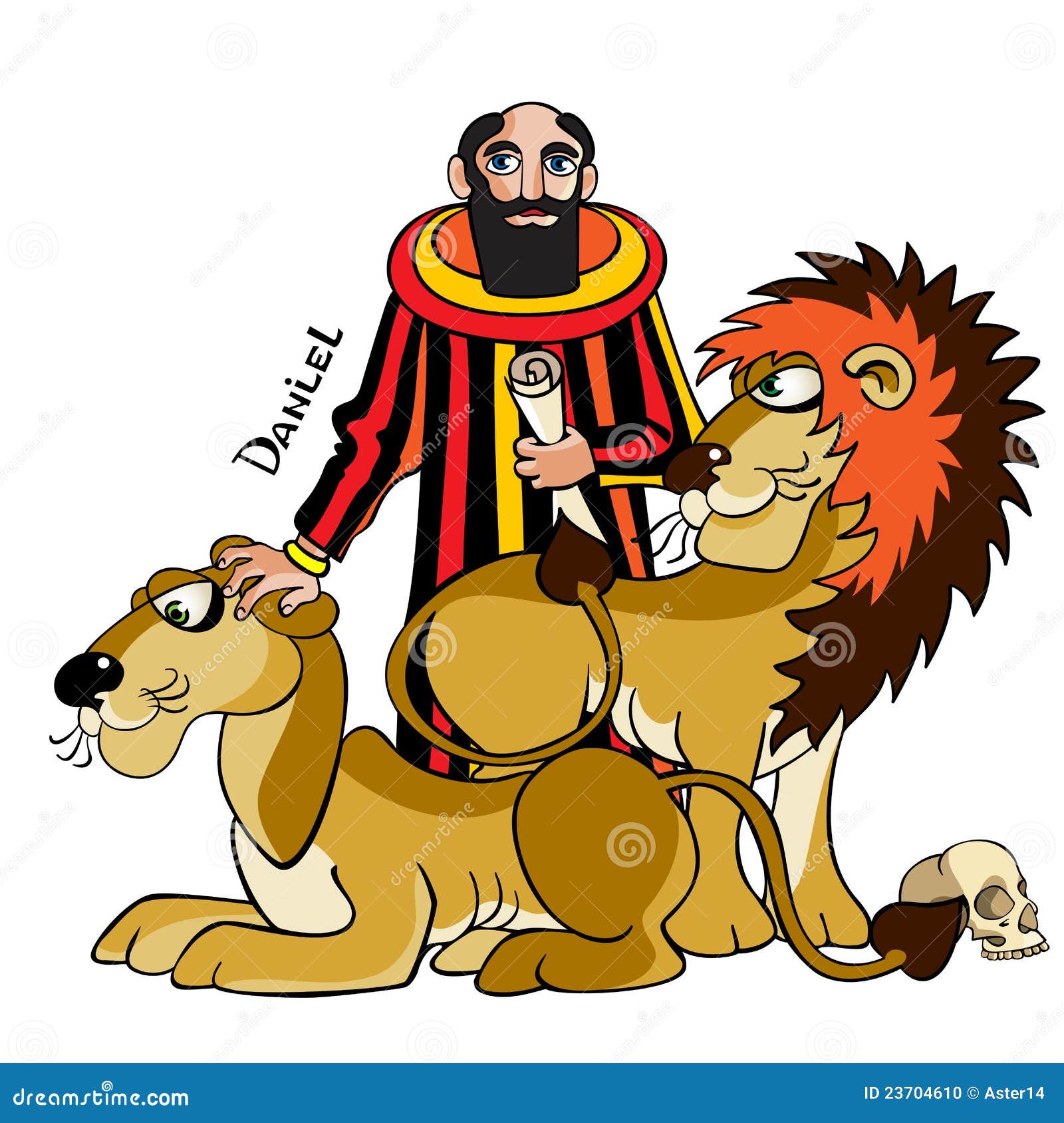 Daniel y leones. ilustración del vector. Ilustración de cristianismo -  23704610