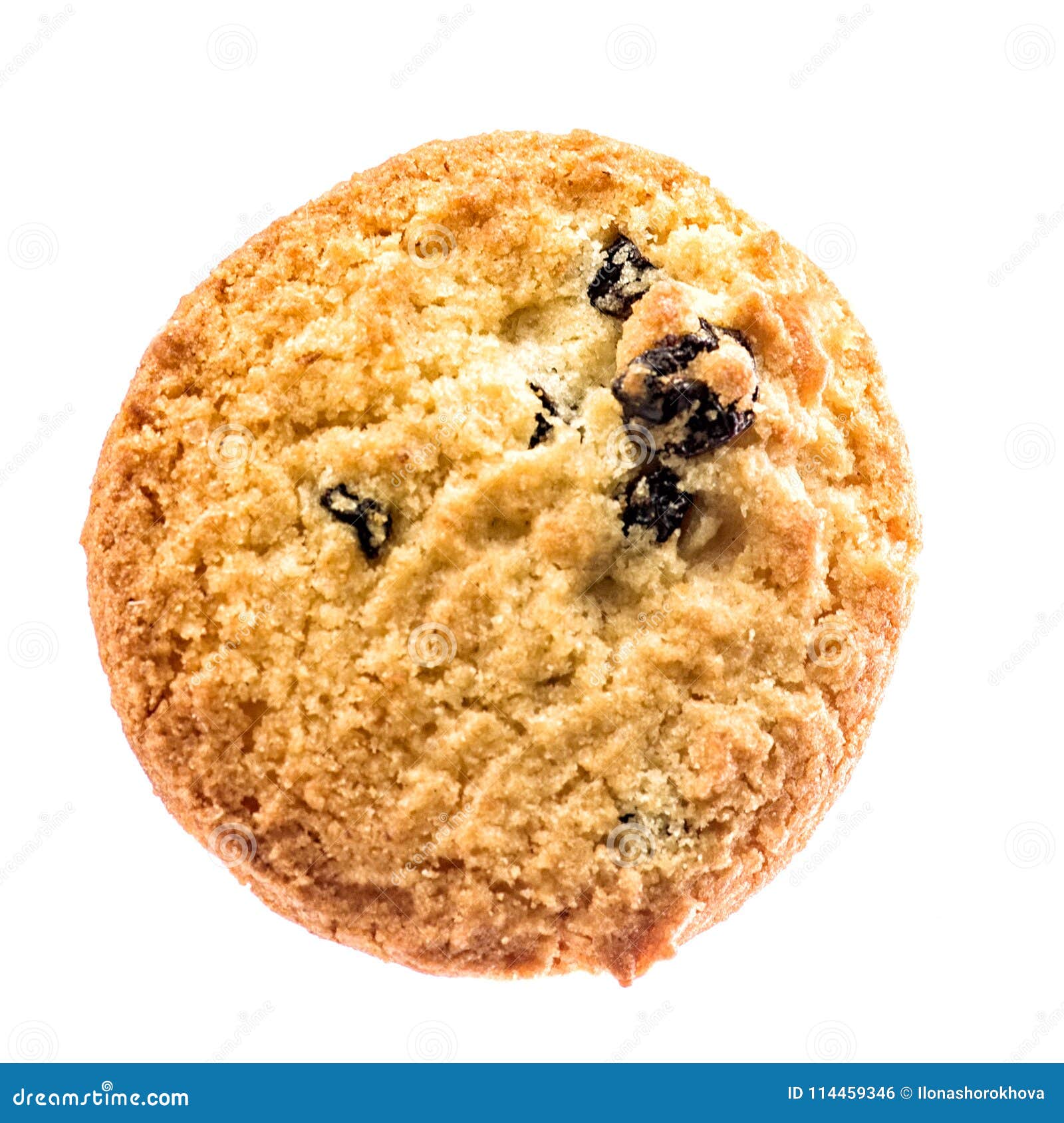 Danish Butter Cookie with Raisins, Butter Cookie on White Background