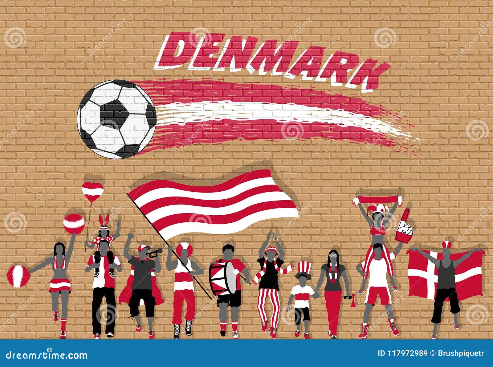 Multicolor Denmark Football Gifts 10 Football Player Danish Soccer Flag Denmark Throw Pillow 16x16