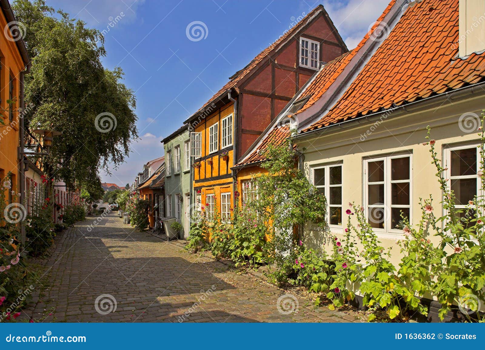 Danish houses stock photo. Image of aquatic, lake, architecture 1636362
