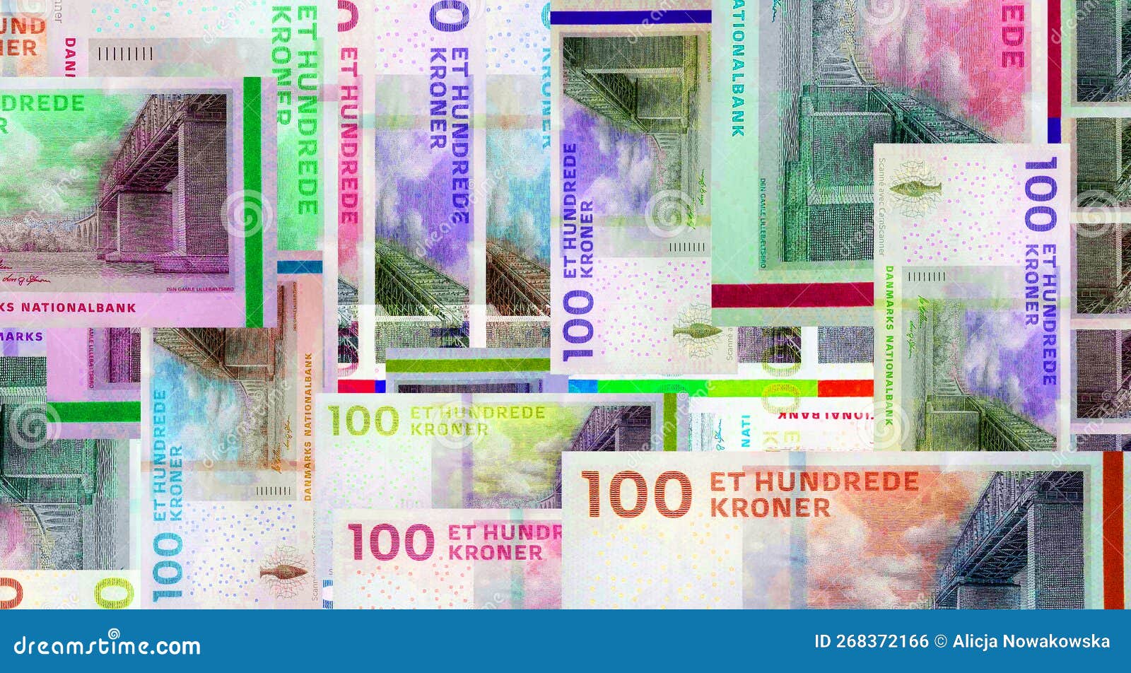 Danish Krone 100 DKK Banknotes Abstract Color Mosaic Pattern Stock danish-krone-100-dkk-banknotes-abstract-color-mosaic-pattern-stock