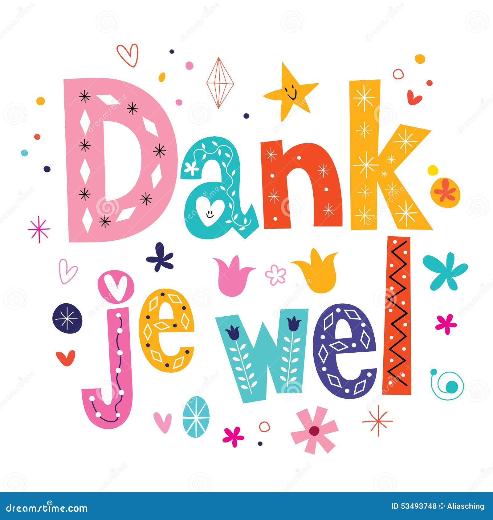 Fonkelnieuw Dank Je Wel - Thank You In Dutch Type Lettering Card Stock Vector EV-39