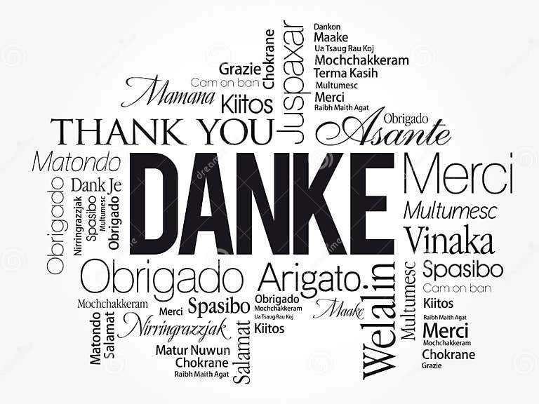 Danke (Thank You in German) Word Cloud Background Stock Illustration Illustration of holiday