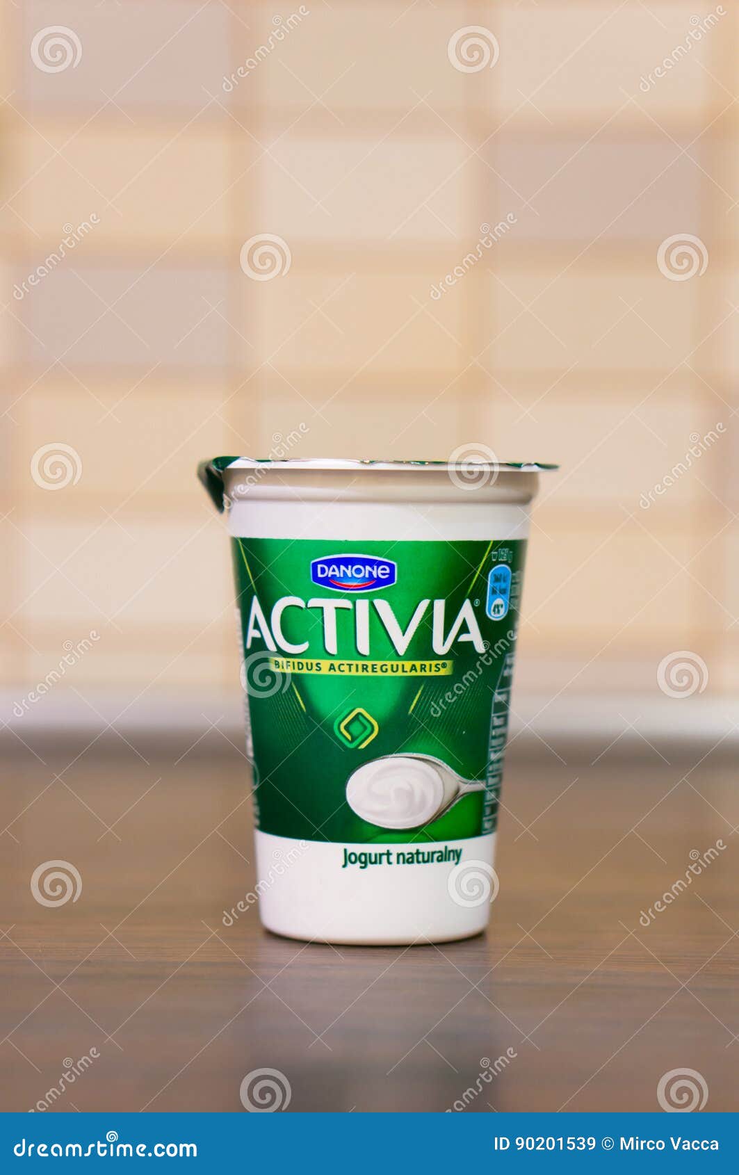 Danone Activia yogurt food editorial - 90201539 stock image. Image of