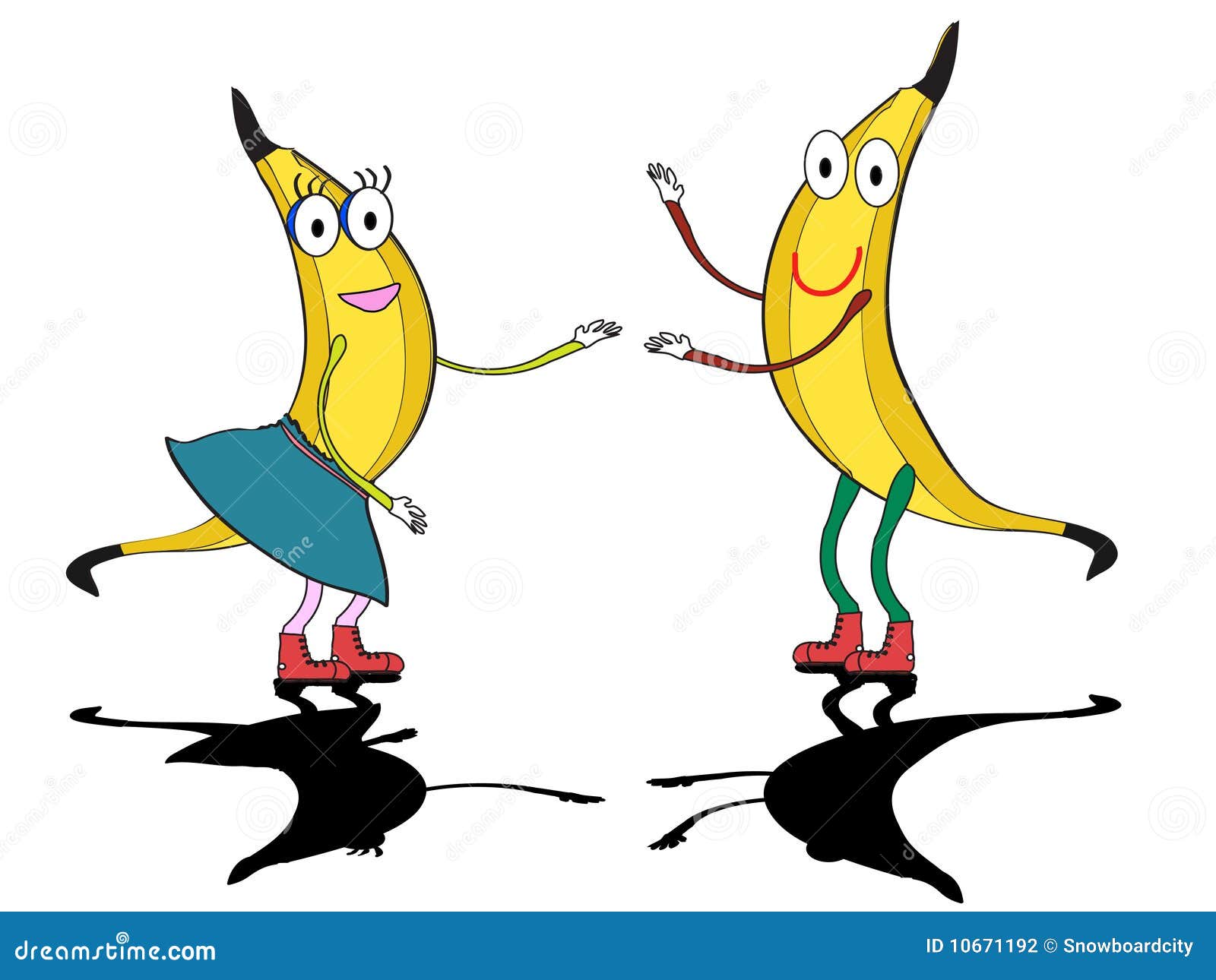 Dansende bananen stock illustratie. Illustration of mond 10671192