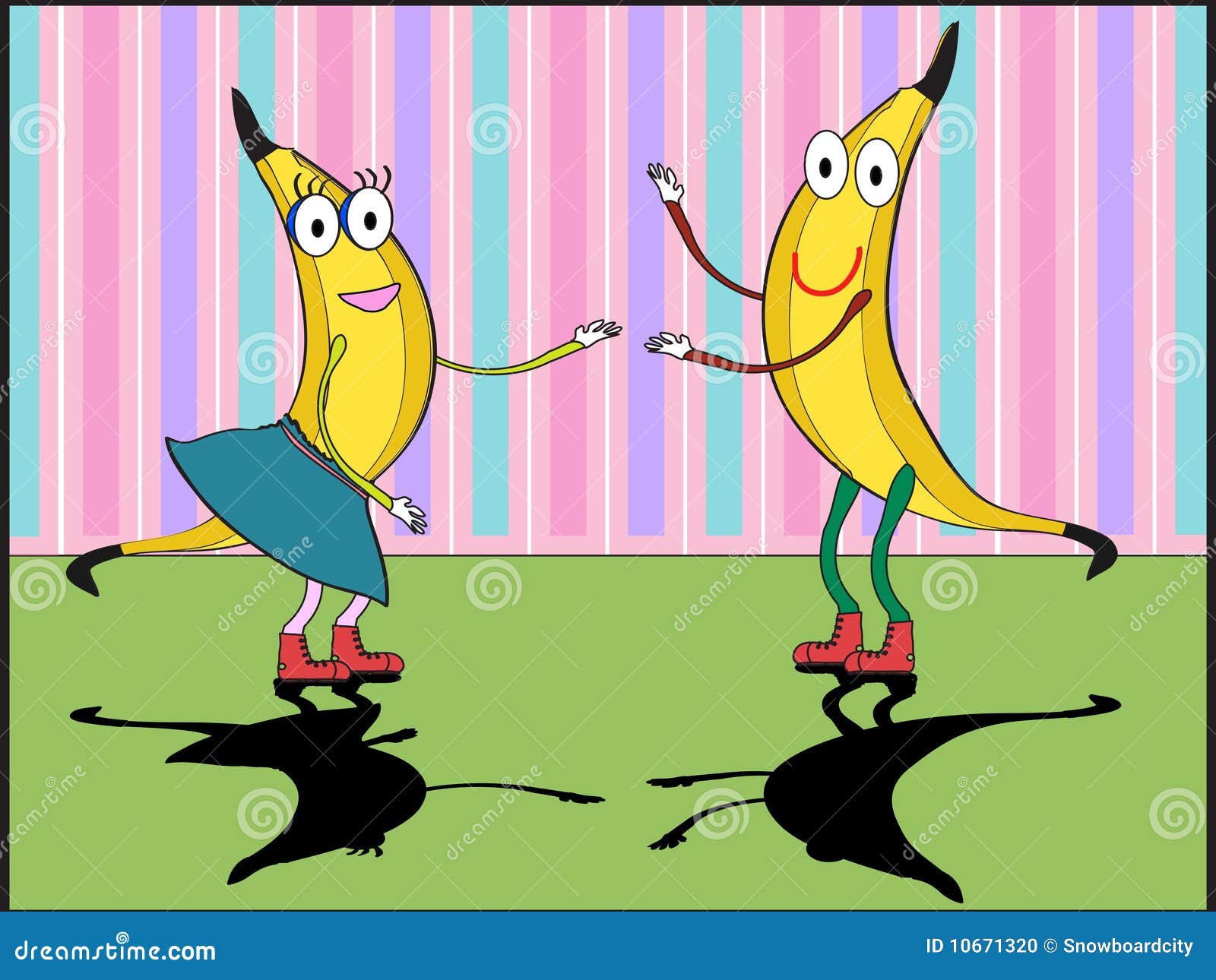 Dansende bananen stock illustratie. Illustration of gelukkig 10671320