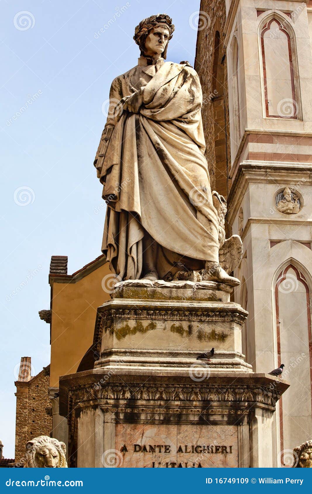 dante statue basilica santa croce florence italy
