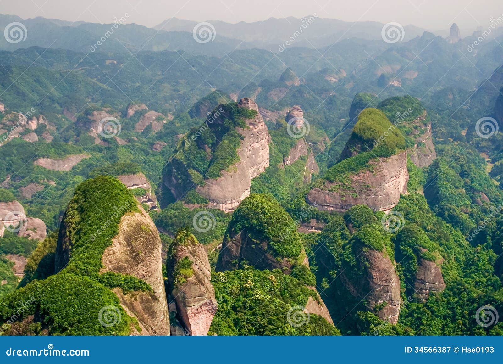 danxia landform,peaks in bajiaozhai