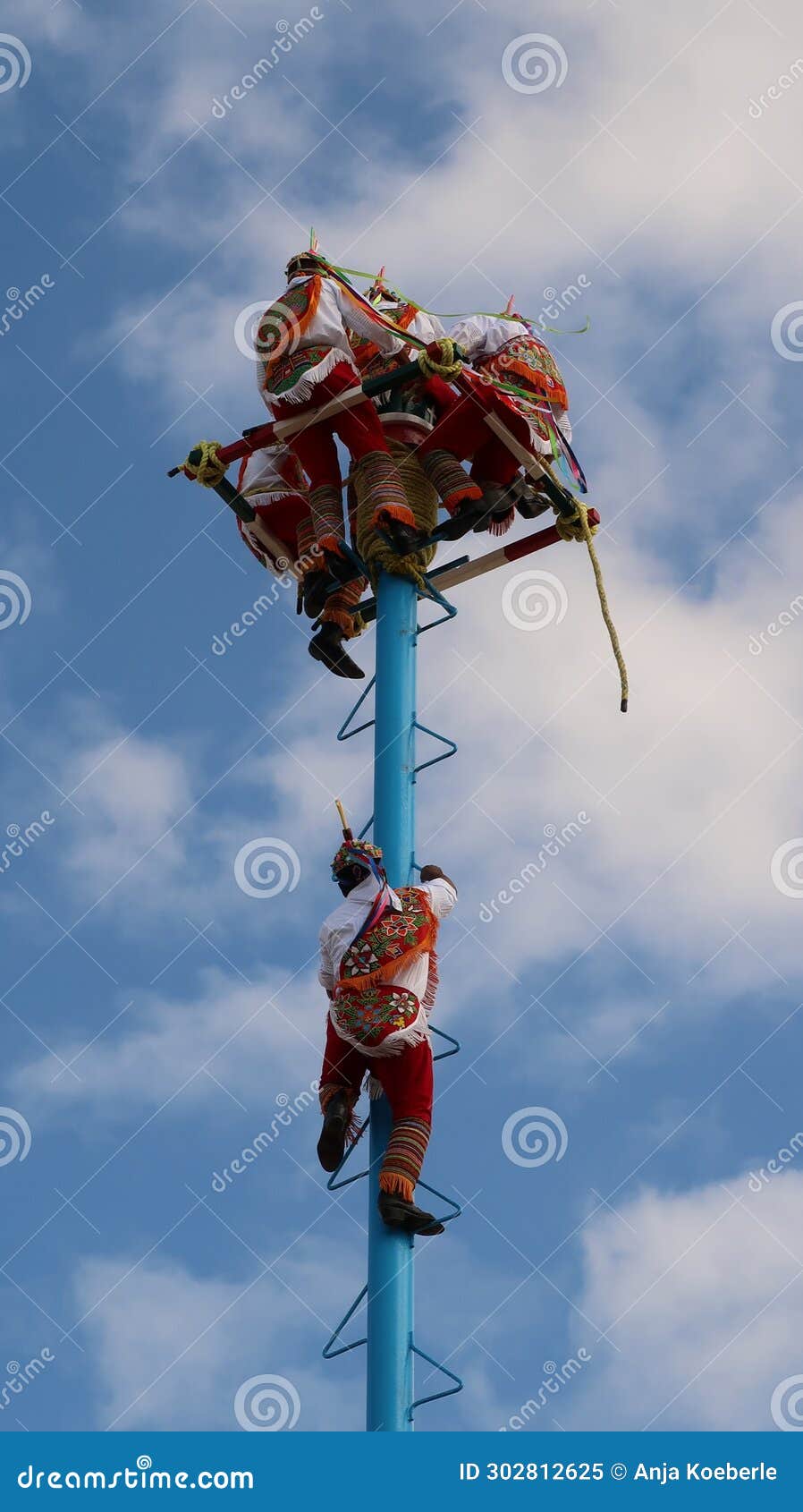 Danza De Los Voladores De Papantla, One Man Still Climbing Up