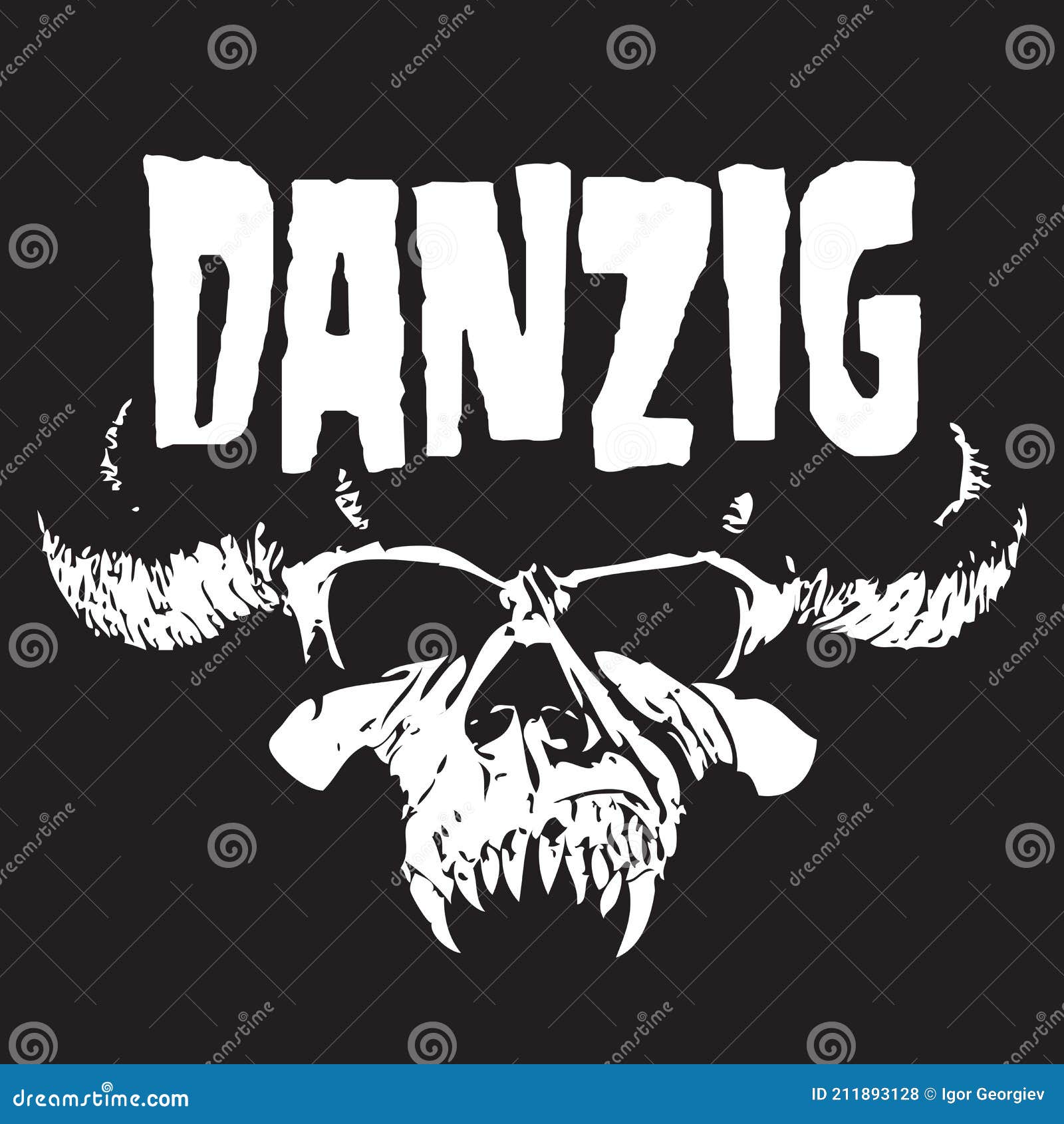 Danzig band skull logo editorial stock photo. Illustration of american