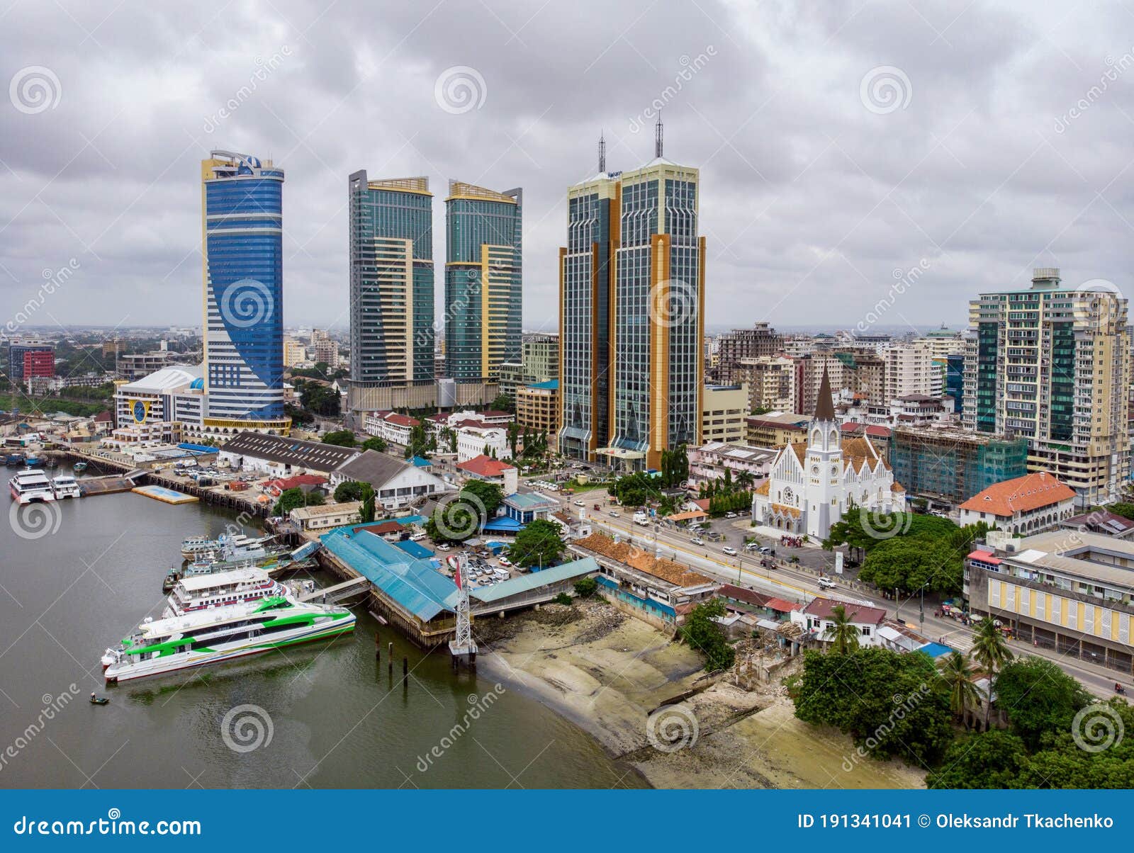 Dar Es Salaam Tanzania 10 De Febrero De 2020 Vista Aérea Sobre El Puerto Deportivo De La