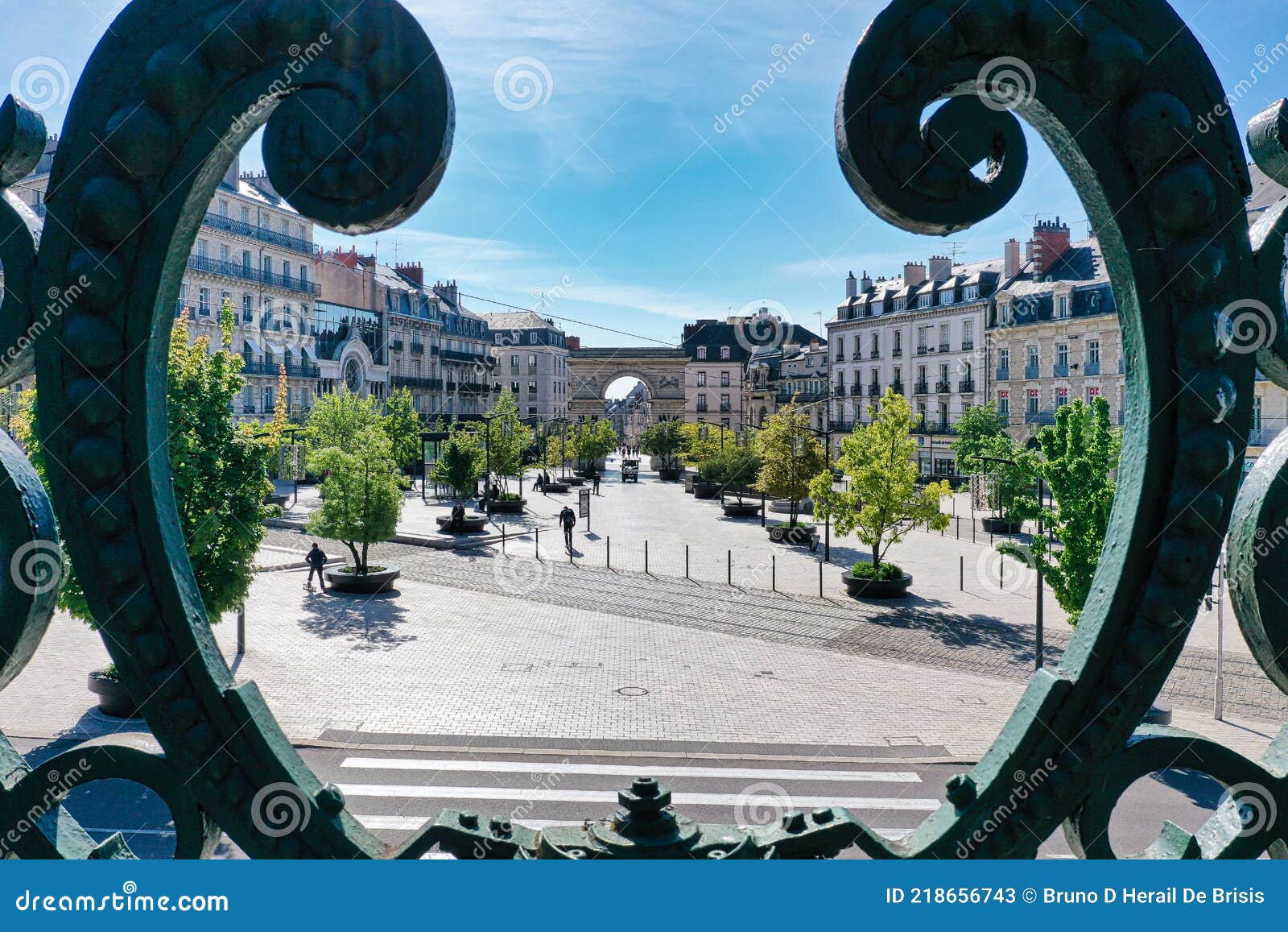 Darcy Place View Through The Gate Of Darcy Garden In Dijon Stock Image
